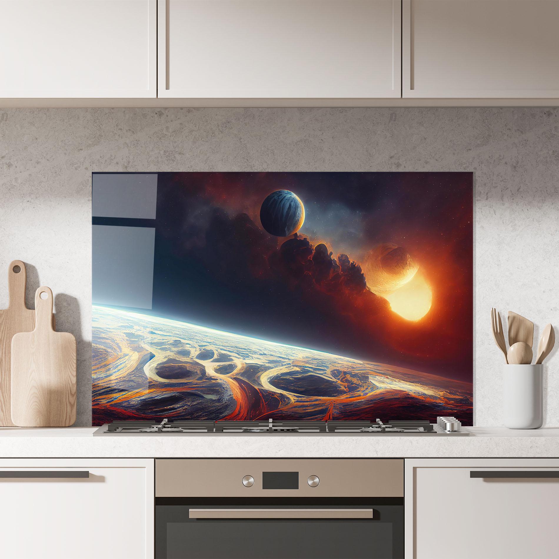 Küchenrückwand Glas Cosmic Craze mockup 7
