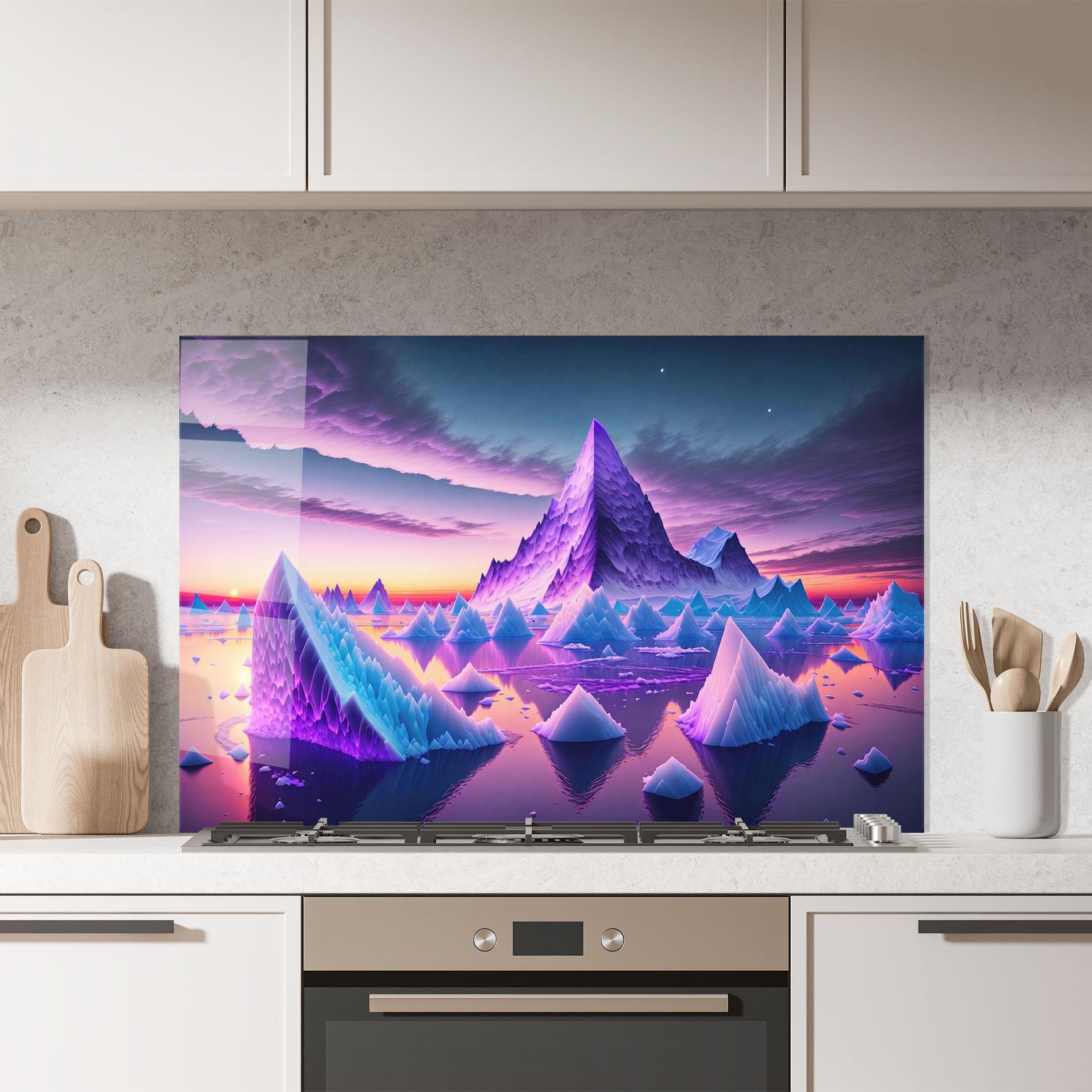 Küchenrückwand Glas Floating Iceberg mockup 7