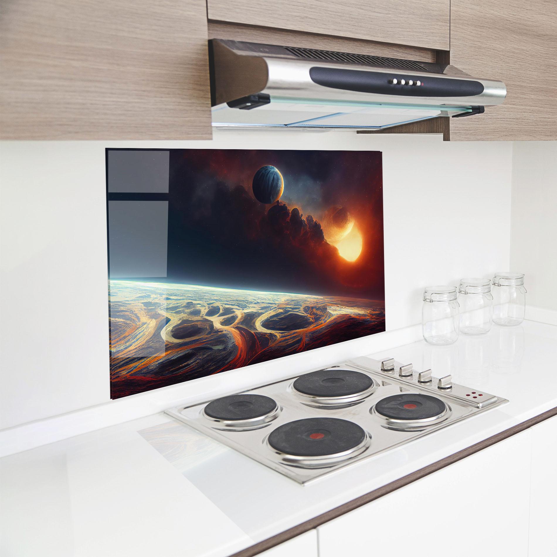 Küchenrückwand Glas Cosmic Craze mockup 8