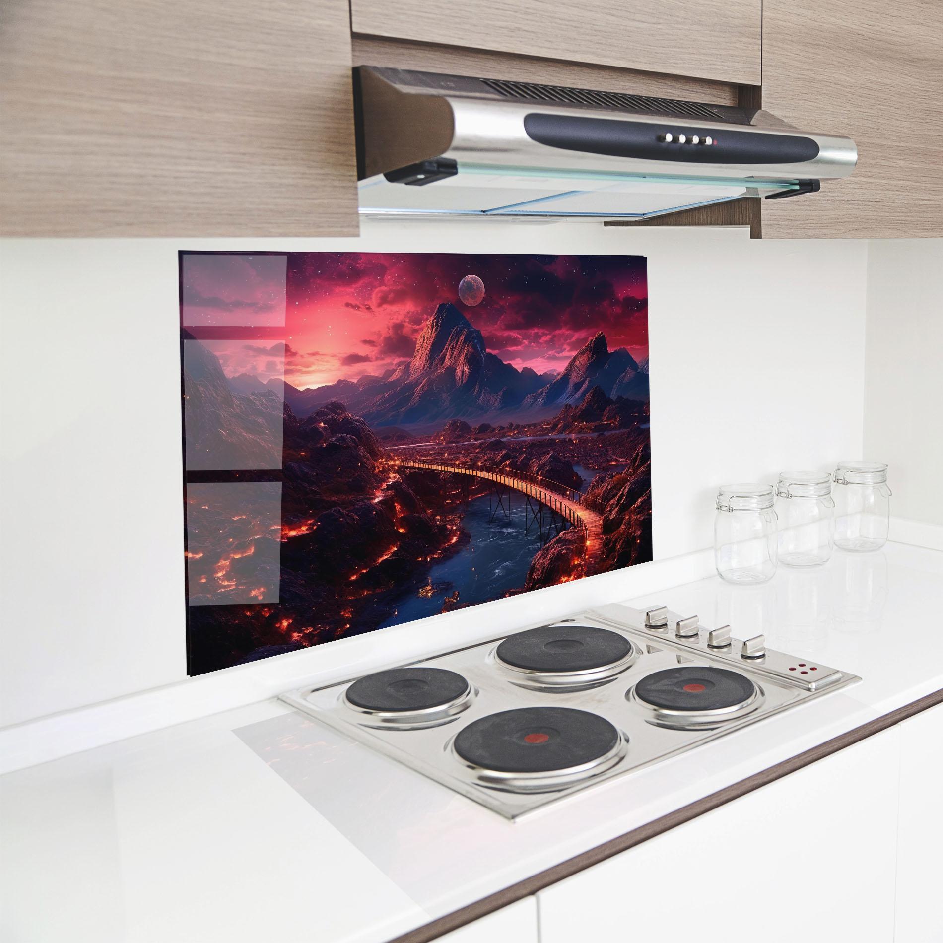 Küchenrückwand Glas Interstellar Journey mockup 8