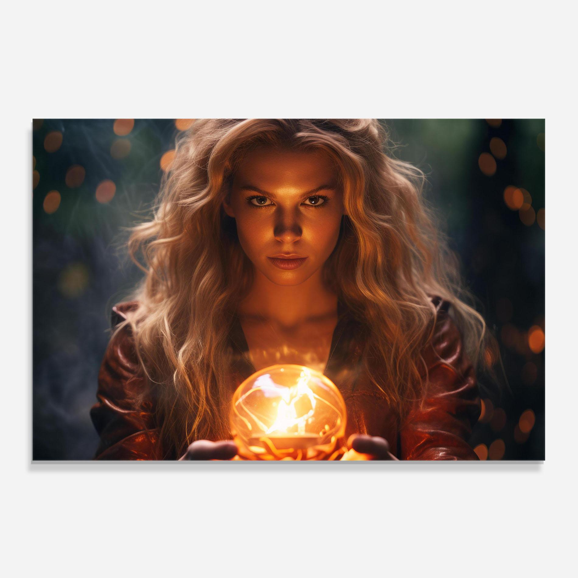 Küchenrückwand Glas Beautiful Woman Witch mockup 0