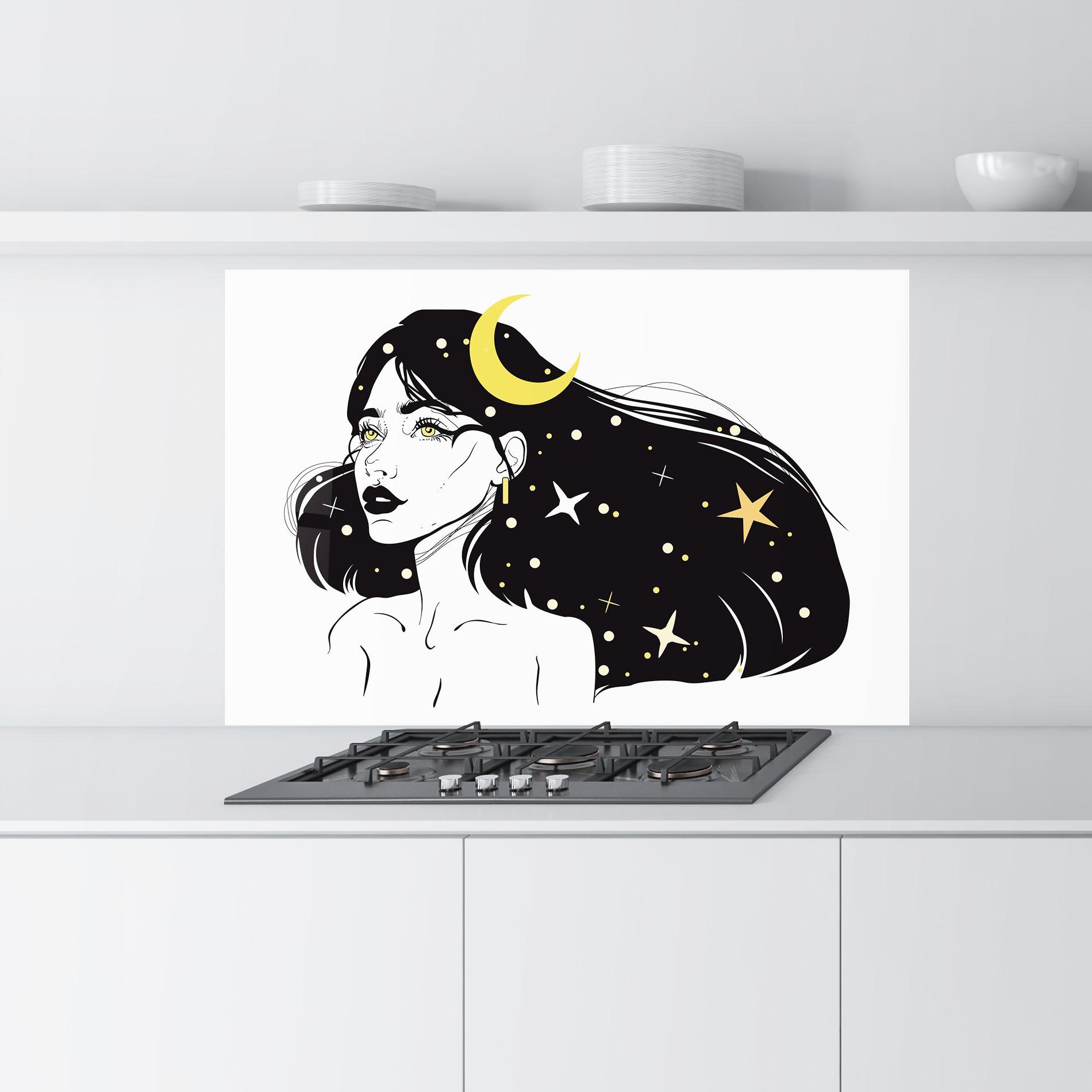 Küchenrückwand Glas Night Witch mockup 9