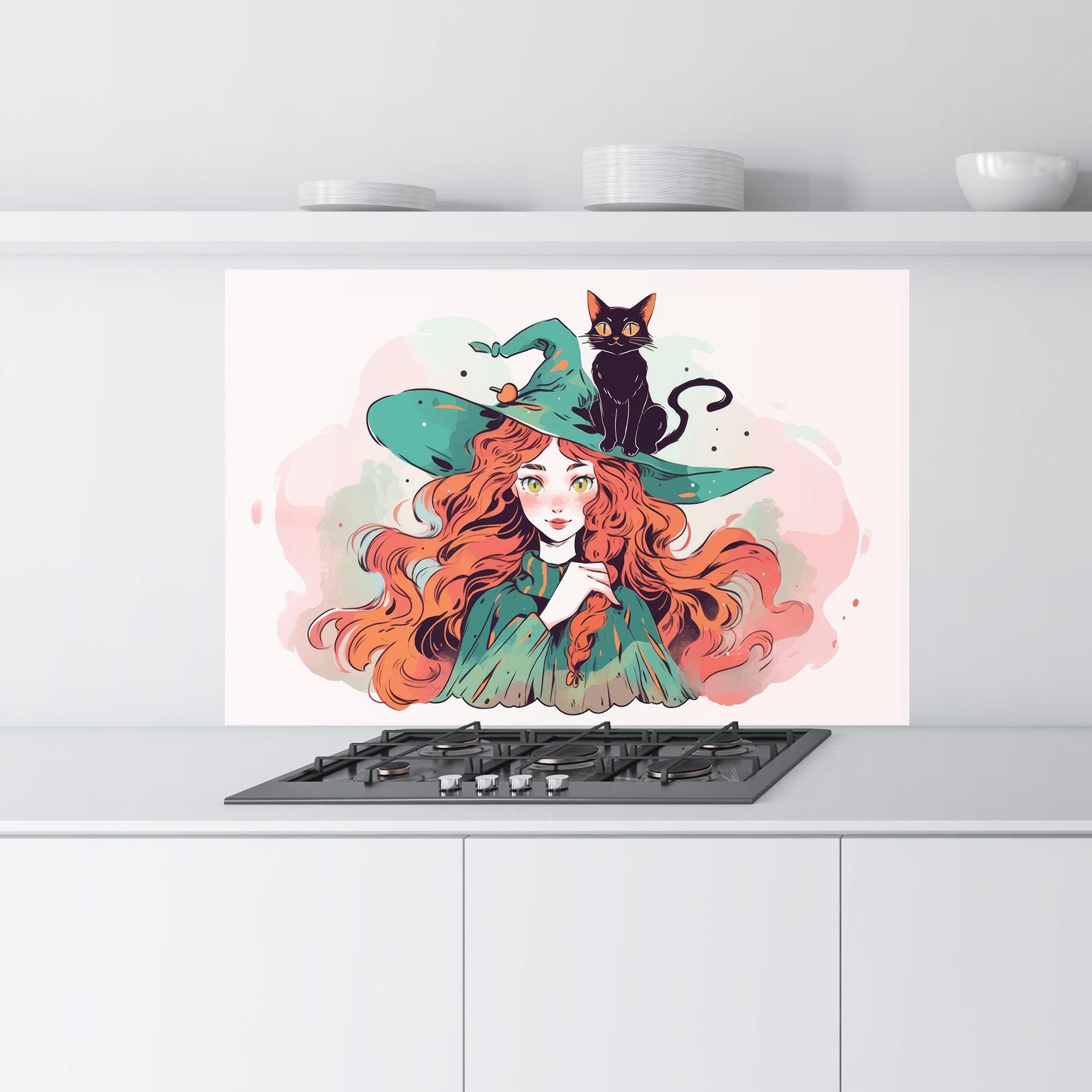 Küchenrückwand Glas Red Air Witch mockup 9