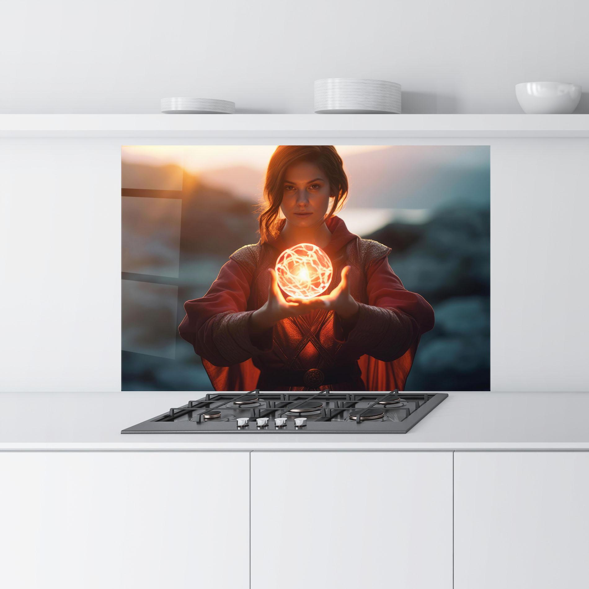 Küchenrückwand Glas Witch Ball mockup 9