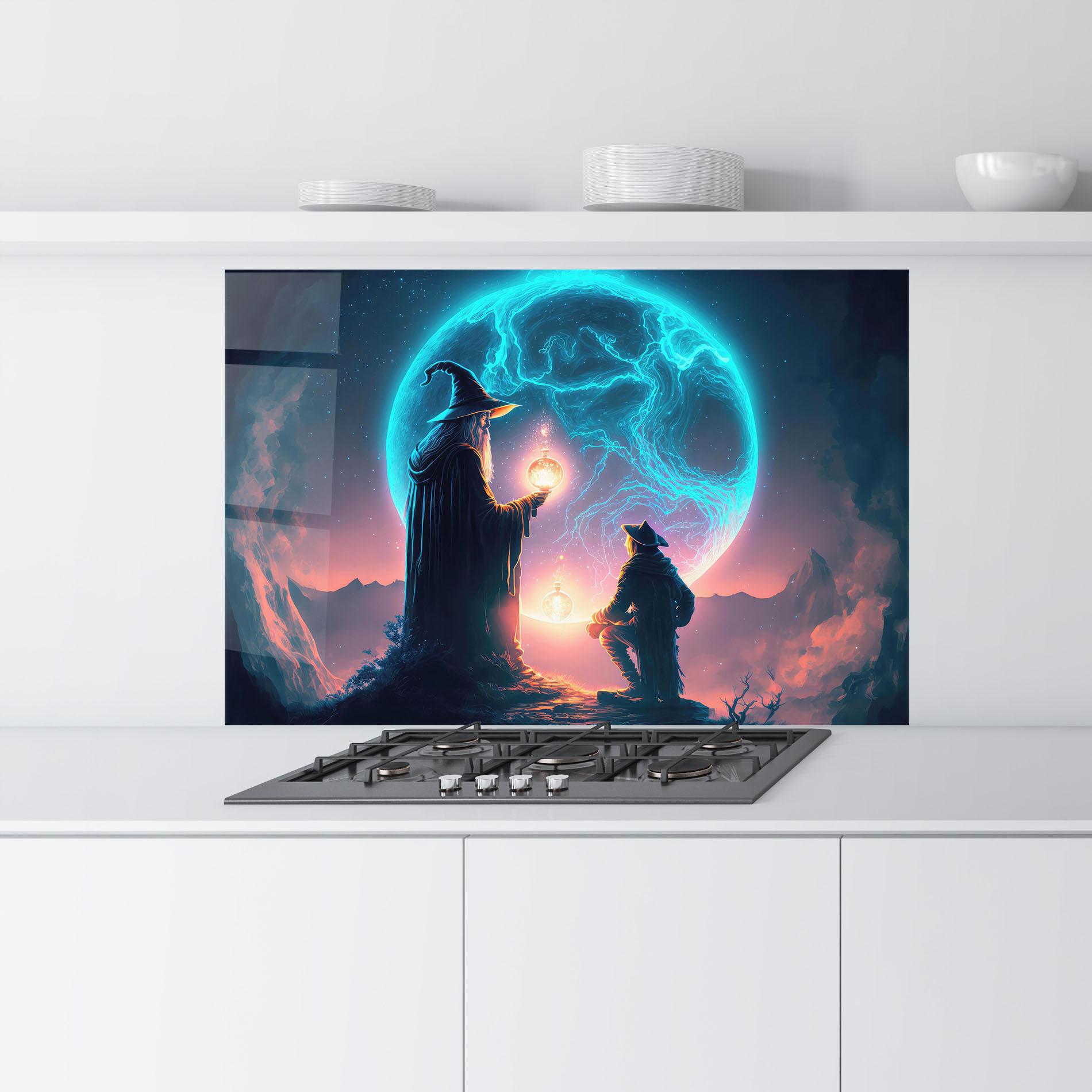 Küchenrückwand Glas Wizard Magic mockup 9
