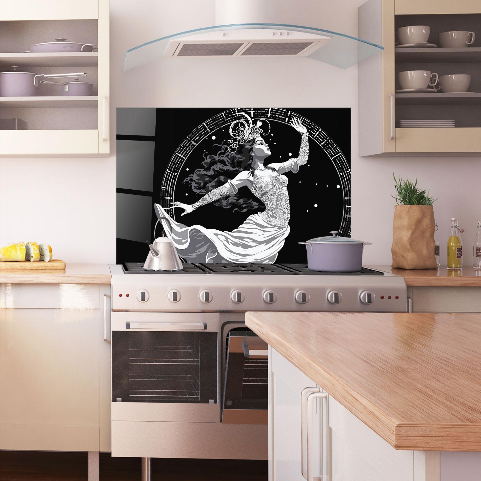 Küchenrückwand Glas Beautiful Witch mockup 1