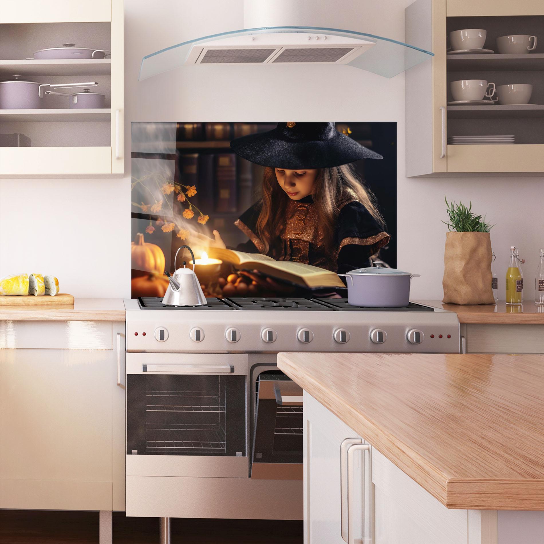 Küchenrückwand Glas Little Witch mockup 1