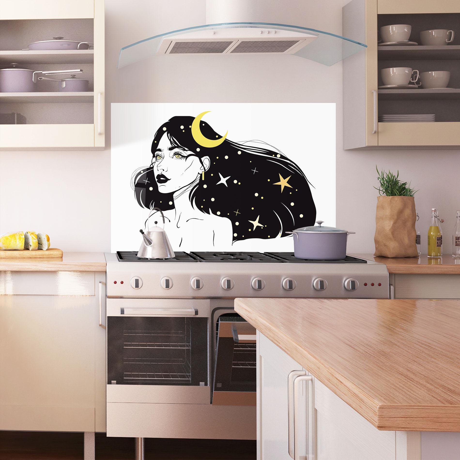 Küchenrückwand Glas Night Witch mockup 1
