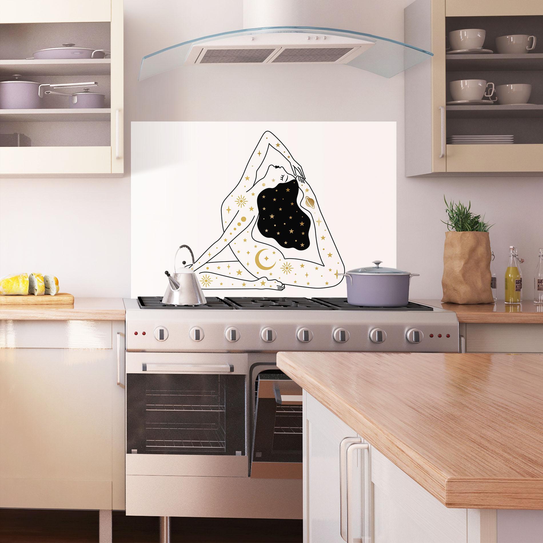 Küchenrückwand Glas Stars Witch mockup 1