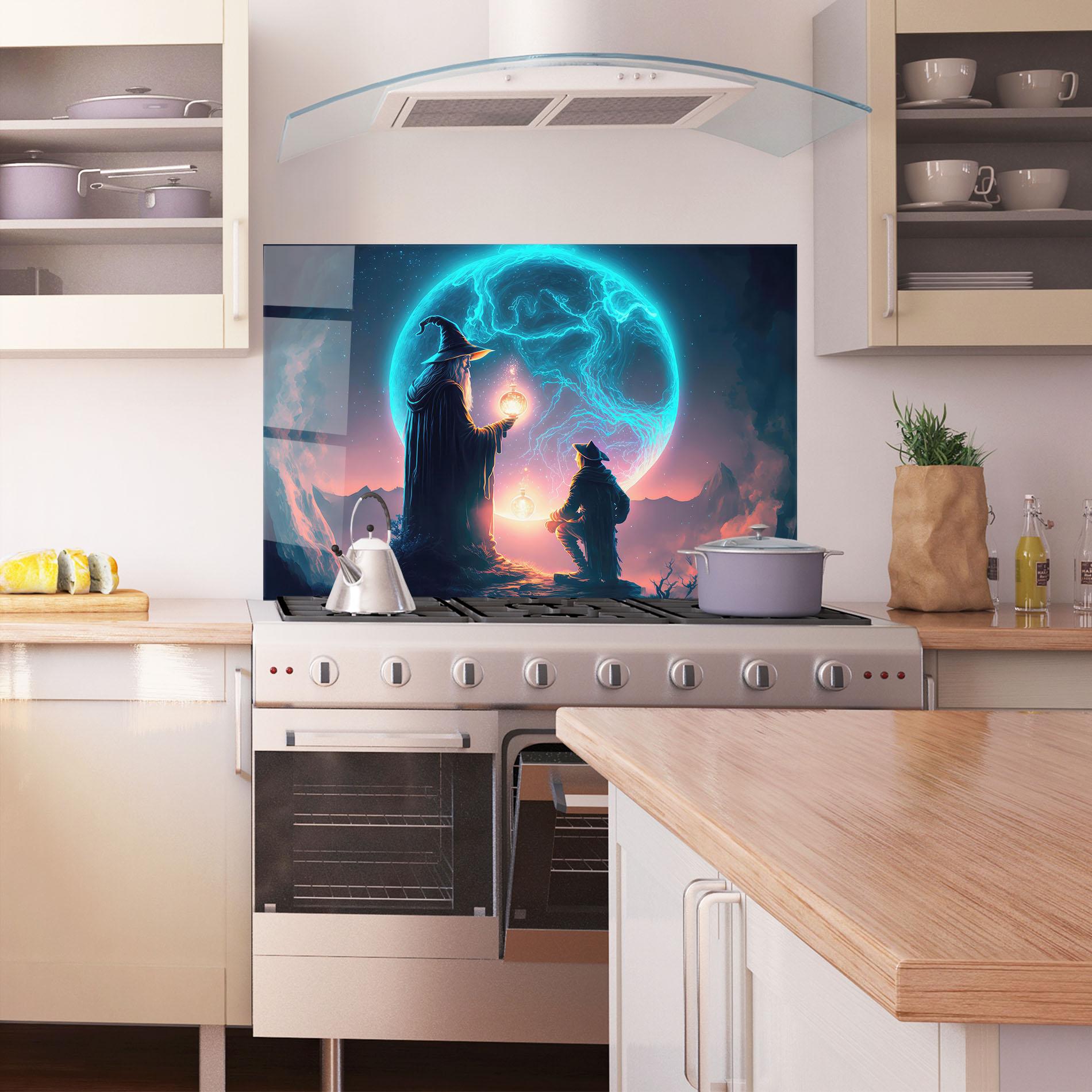 Küchenrückwand Glas Wizard Magic mockup 1