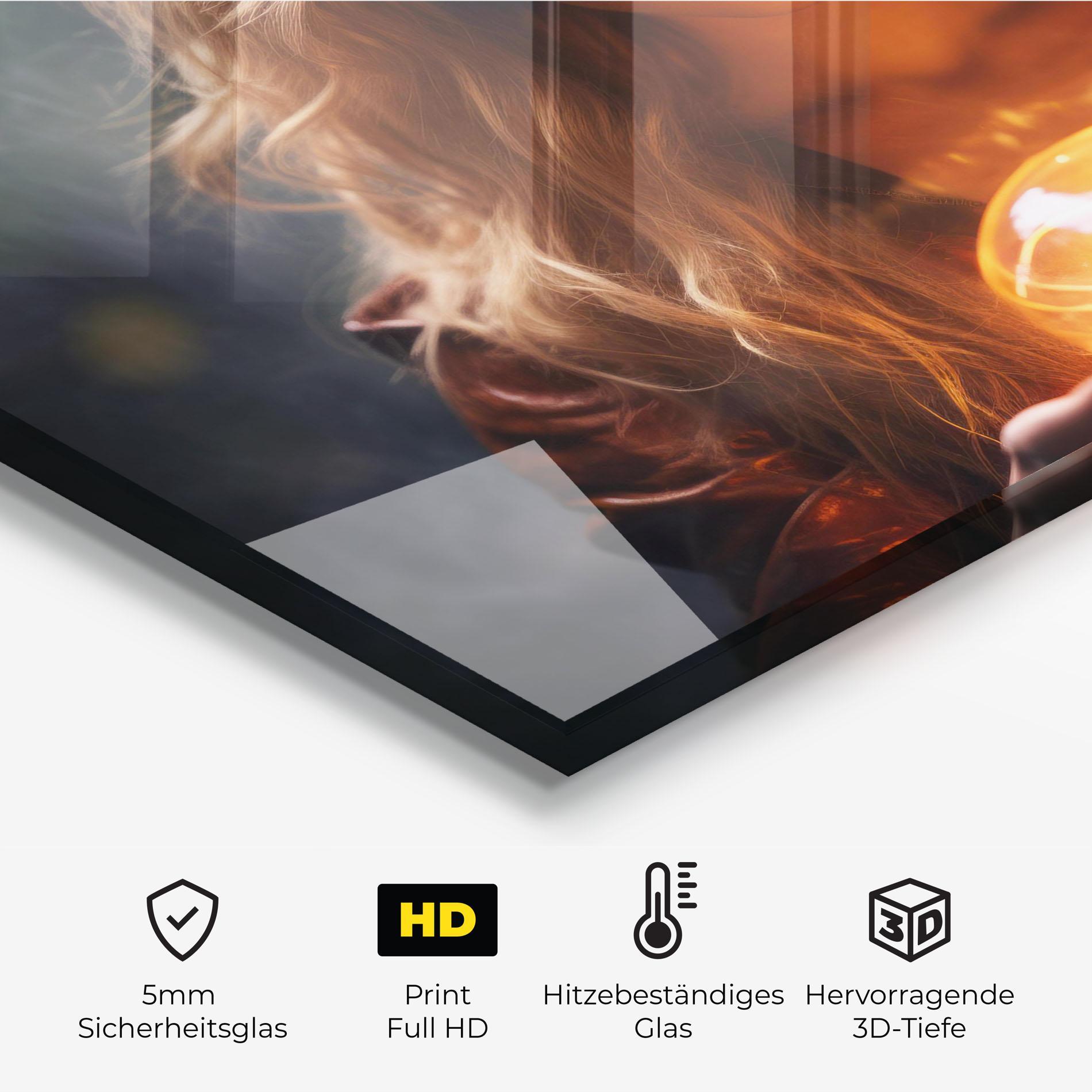 Küchenrückwand Glas Beautiful Woman Witch mockup 2