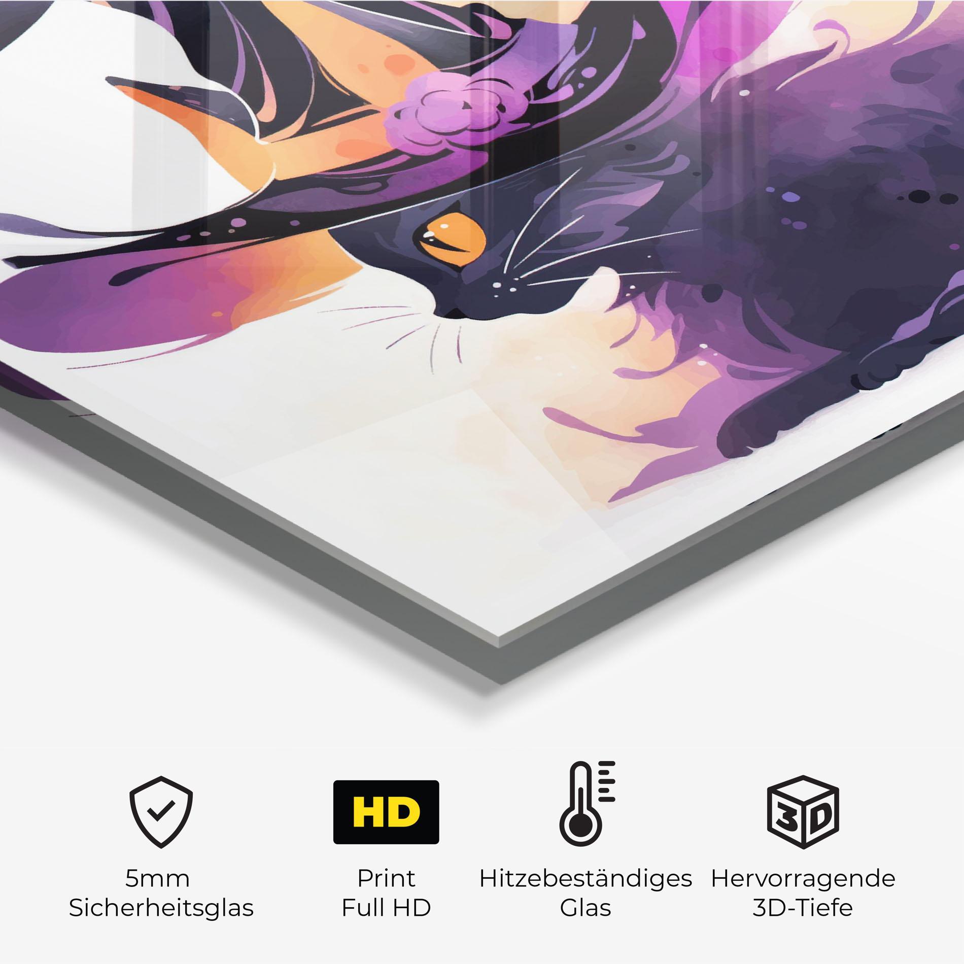 Küchenrückwand Glas Cat Witch mockup 2