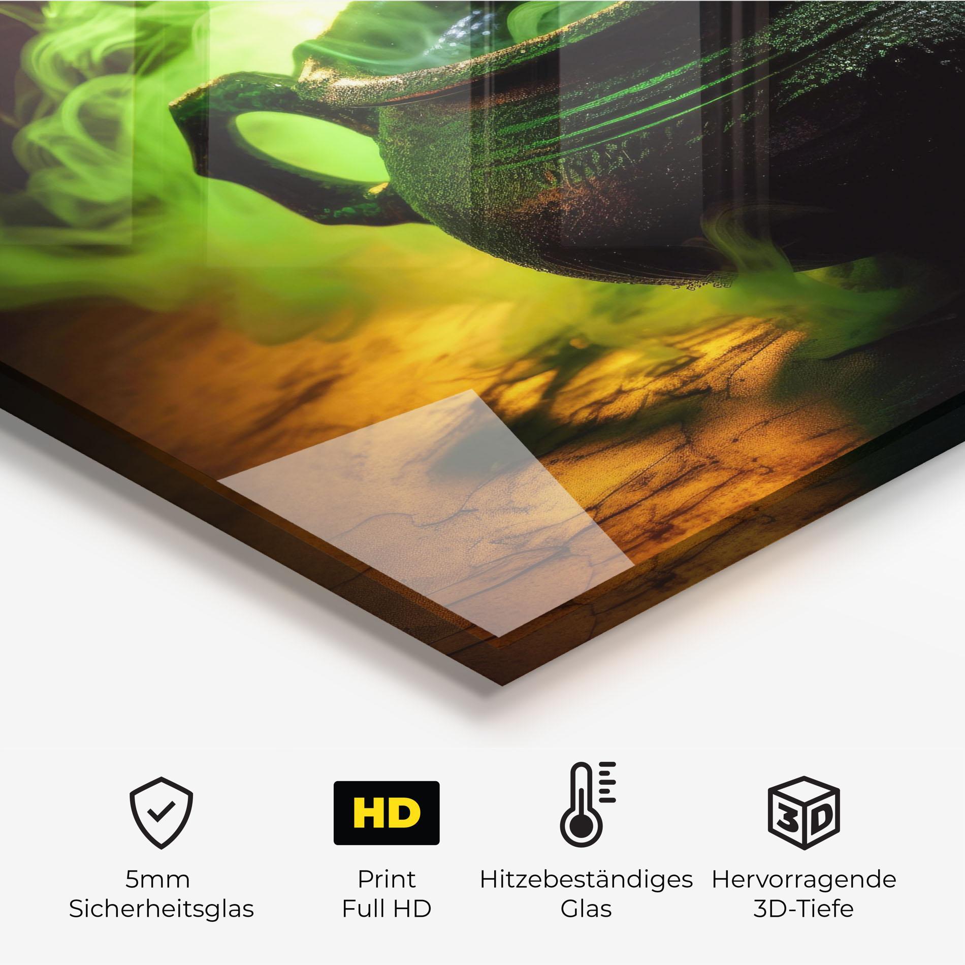 Küchenrückwand Glas Green Portion mockup 2