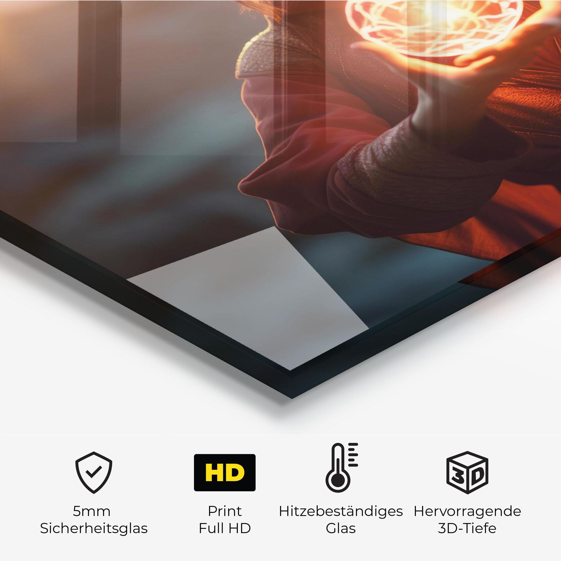 Küchenrückwand Glas Witch Ball mockup 2