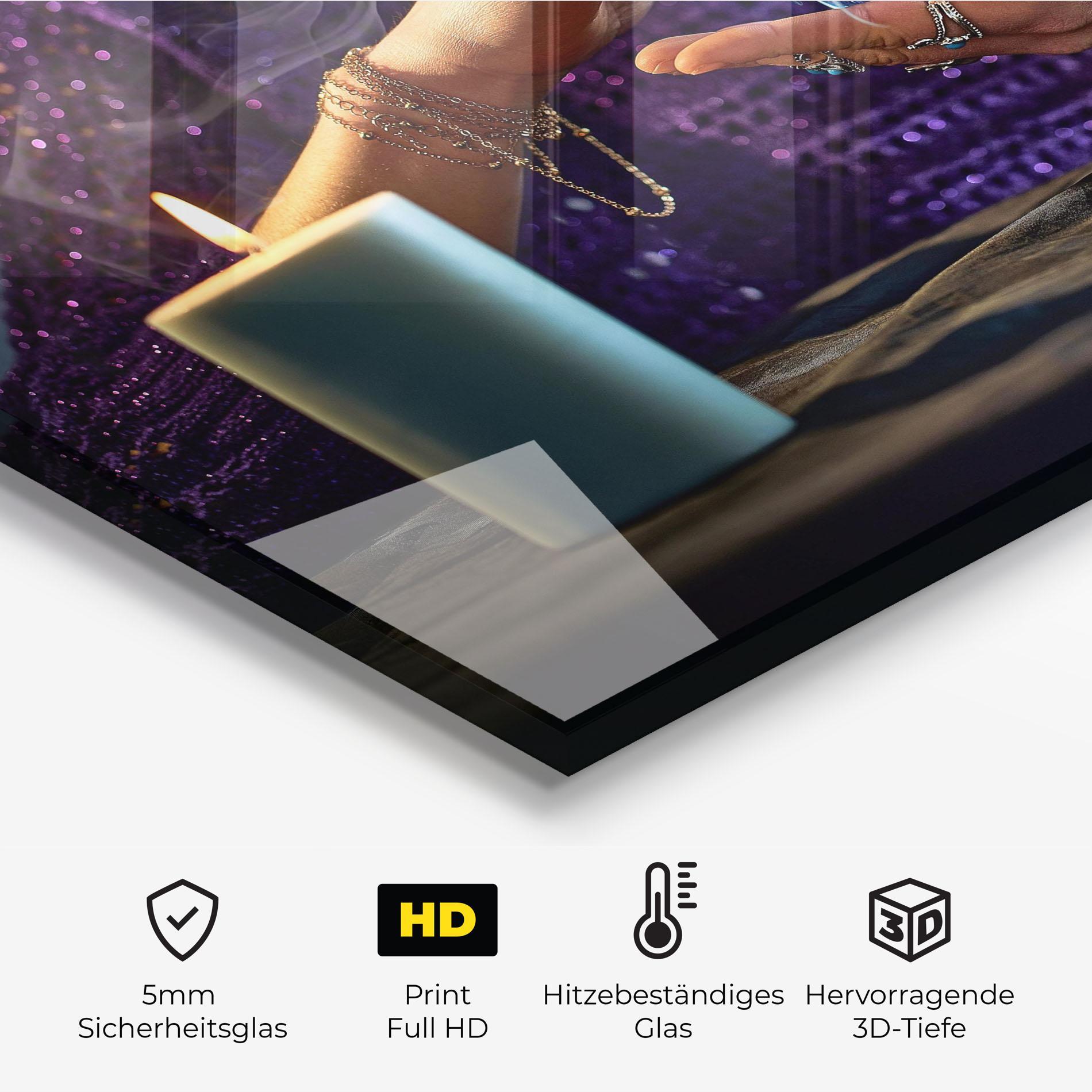 Küchenrückwand Glas Witch Magic Smoke mockup 2