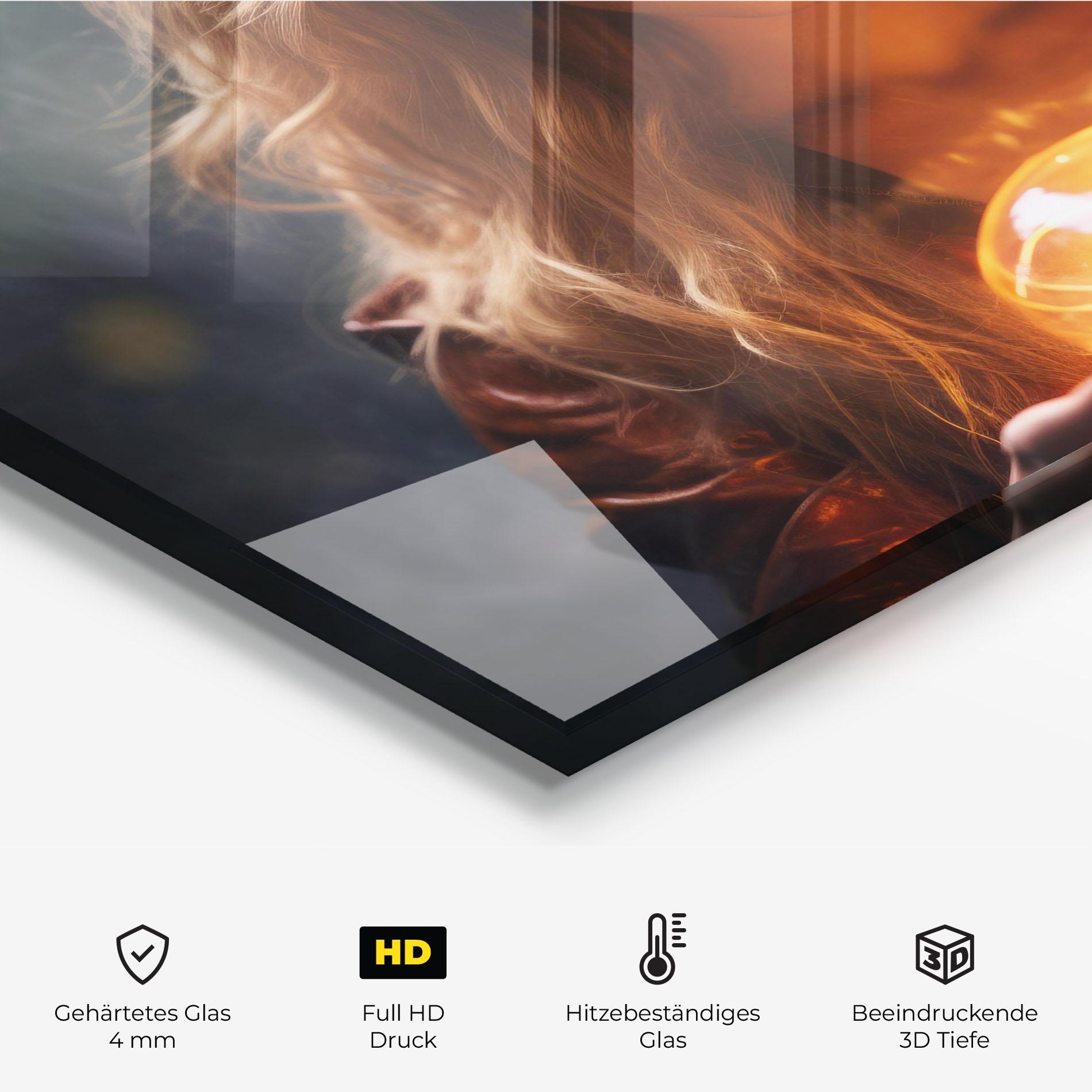 Küchenrückwand Glas Beautiful Woman Witch mockup 2