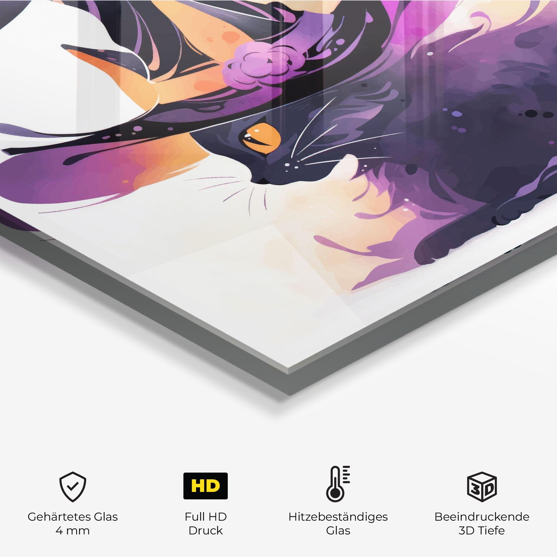Küchenrückwand Glas Cat Witch mockup 2