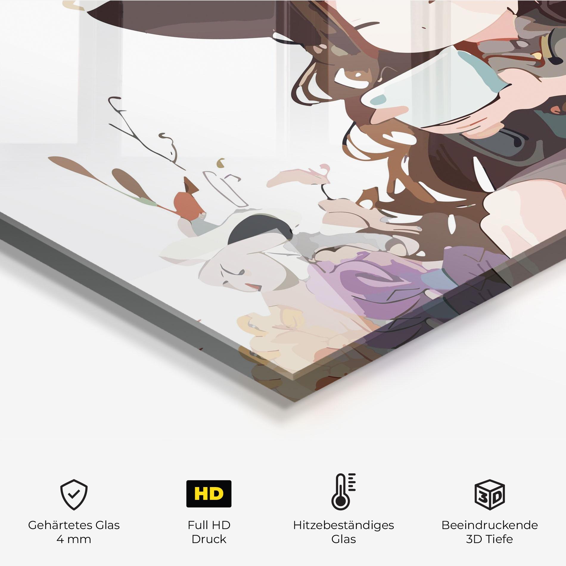 Küchenrückwand Glas Cute Witch mockup 2