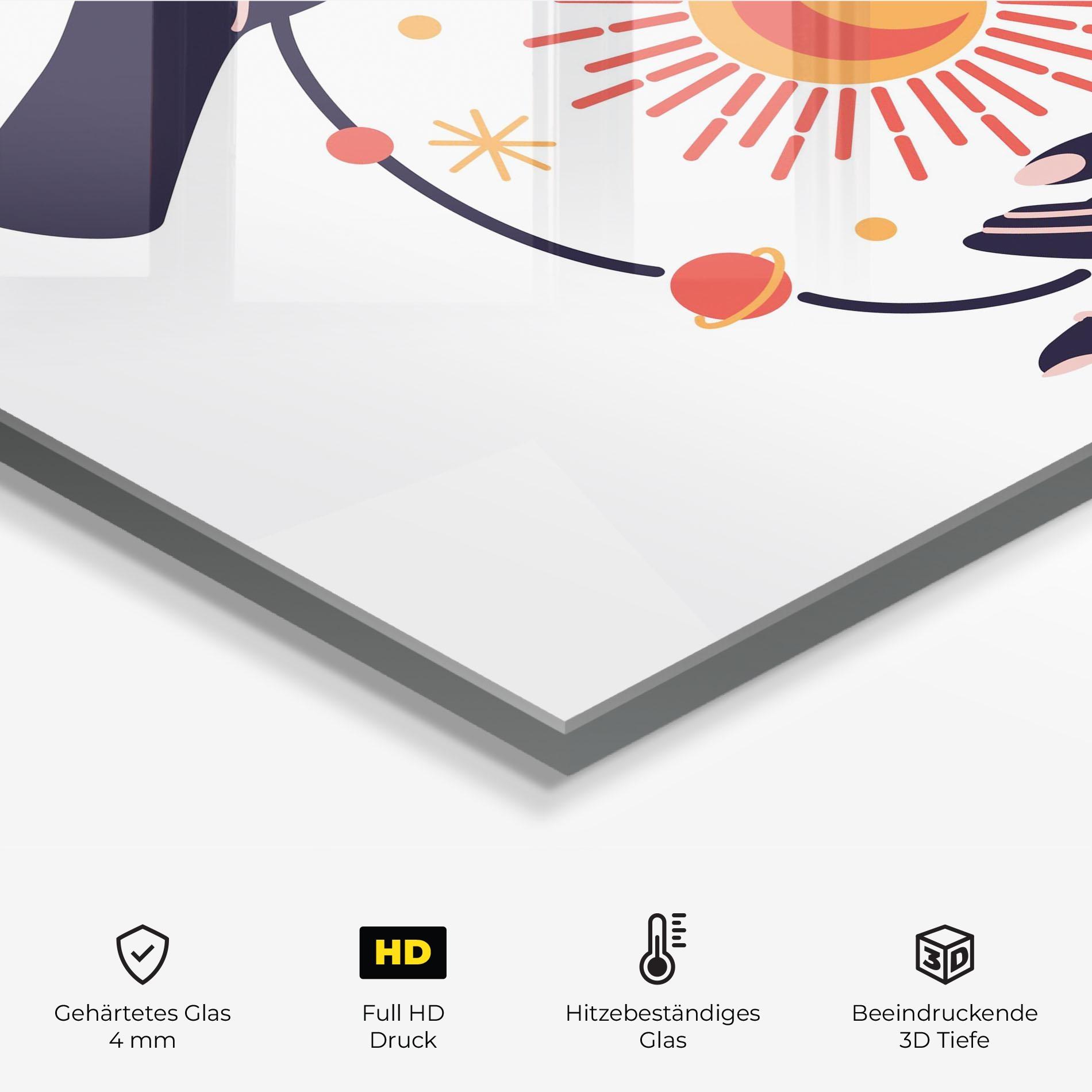 Küchenrückwand Glas Purple Magic Hands mockup 2