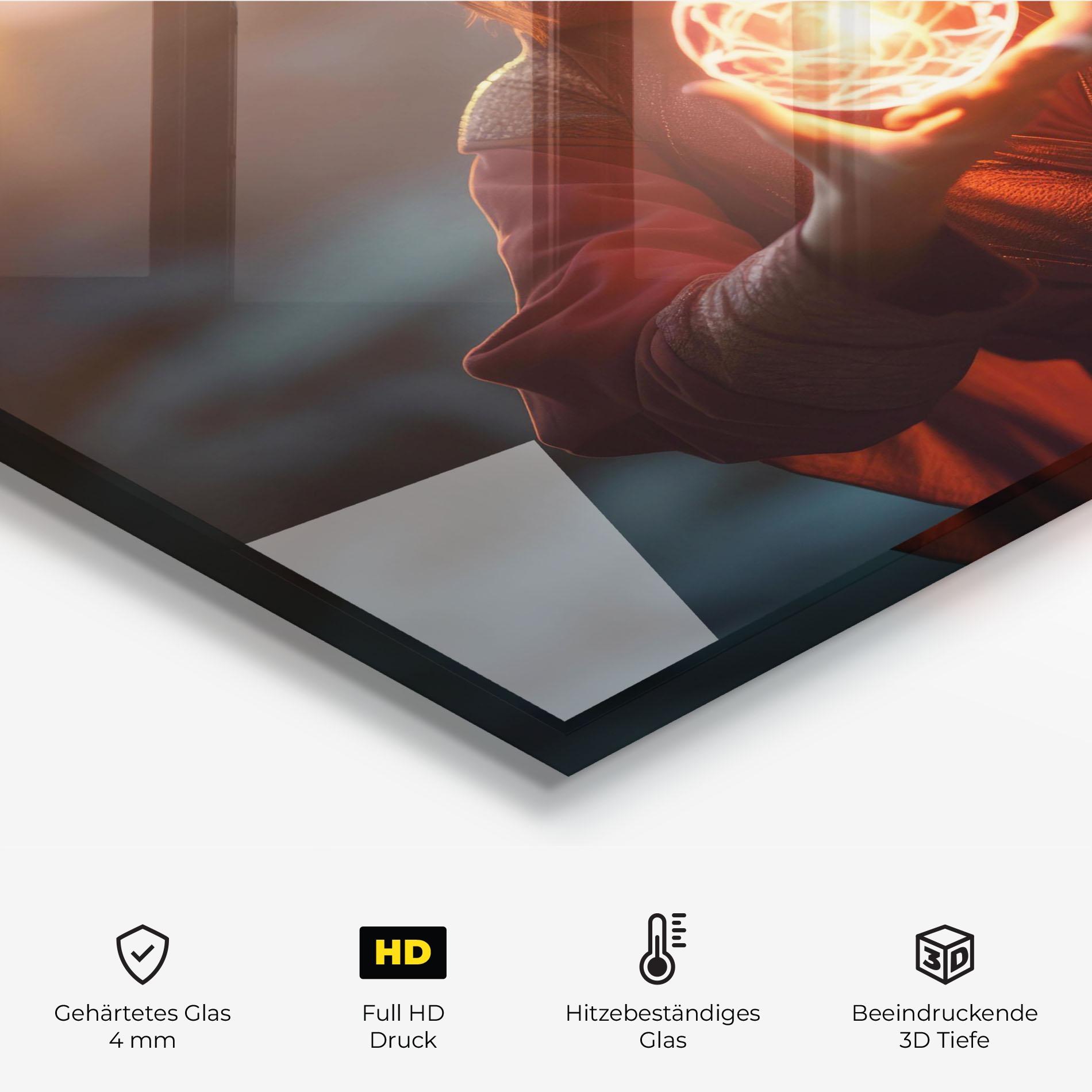 Küchenrückwand Glas Witch Ball mockup 2