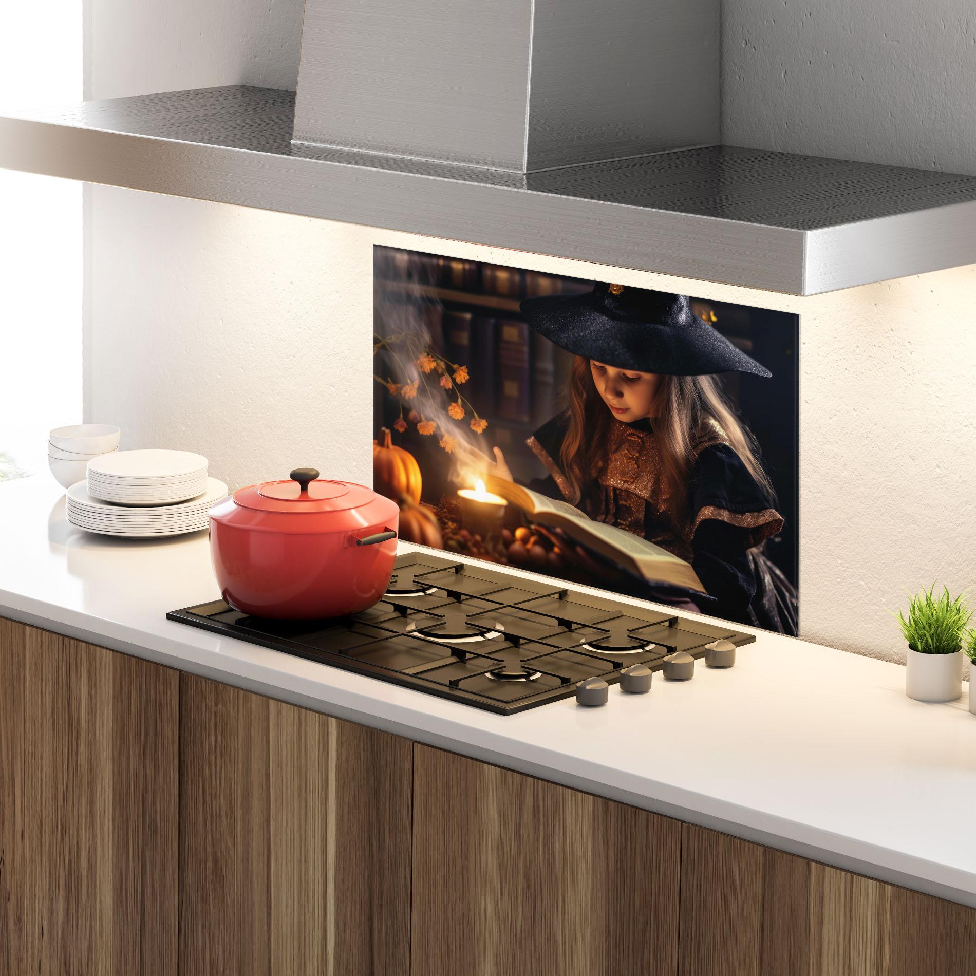 Küchenrückwand Glas Little Witch mockup 4
