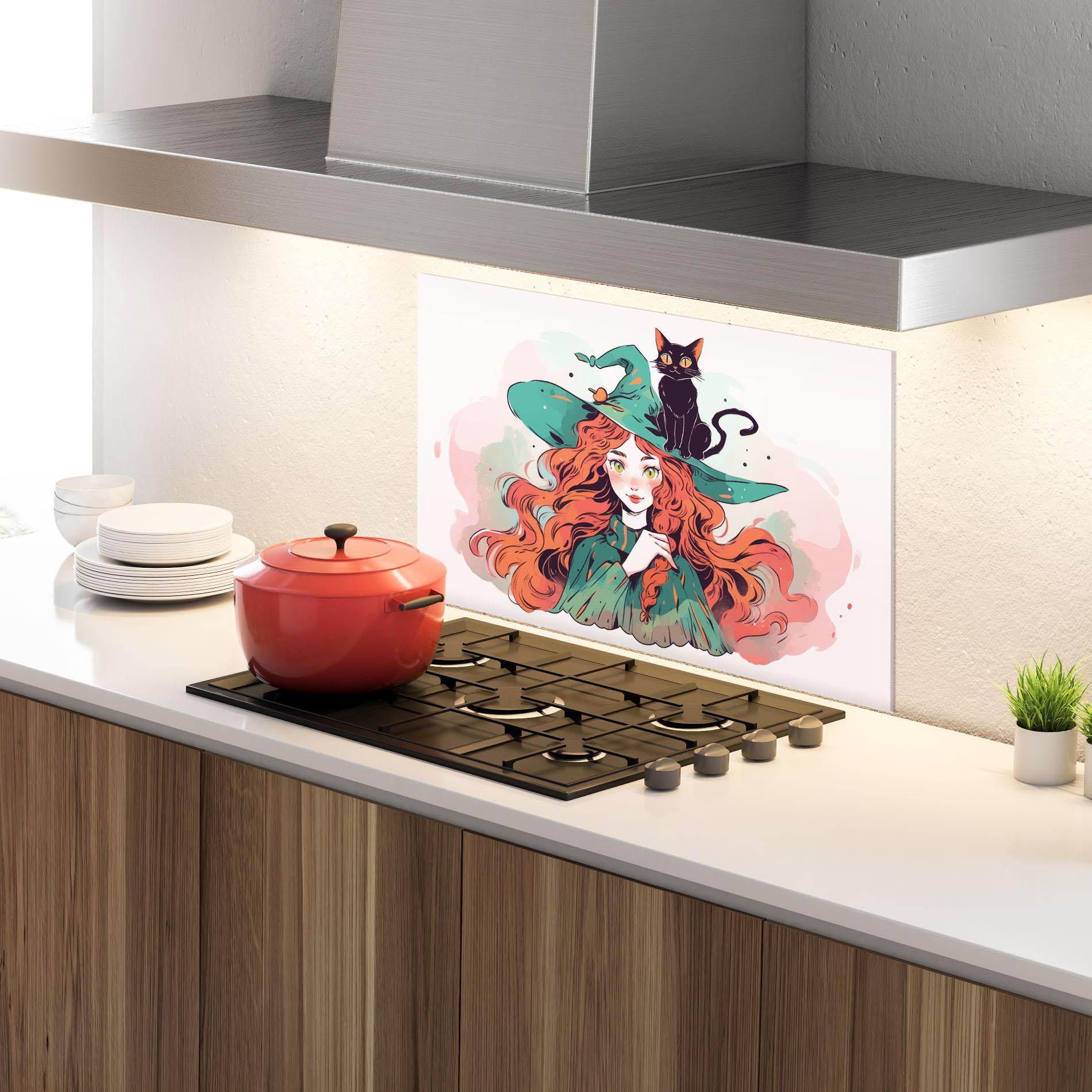 Küchenrückwand Glas Red Air Witch mockup 4
