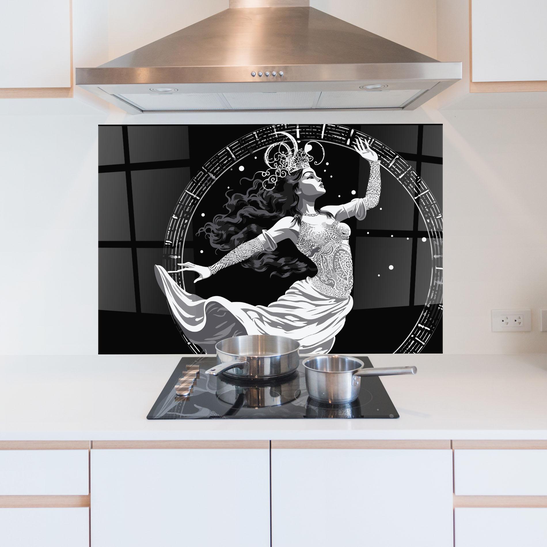 Küchenrückwand Glas Beautiful Witch mockup 5