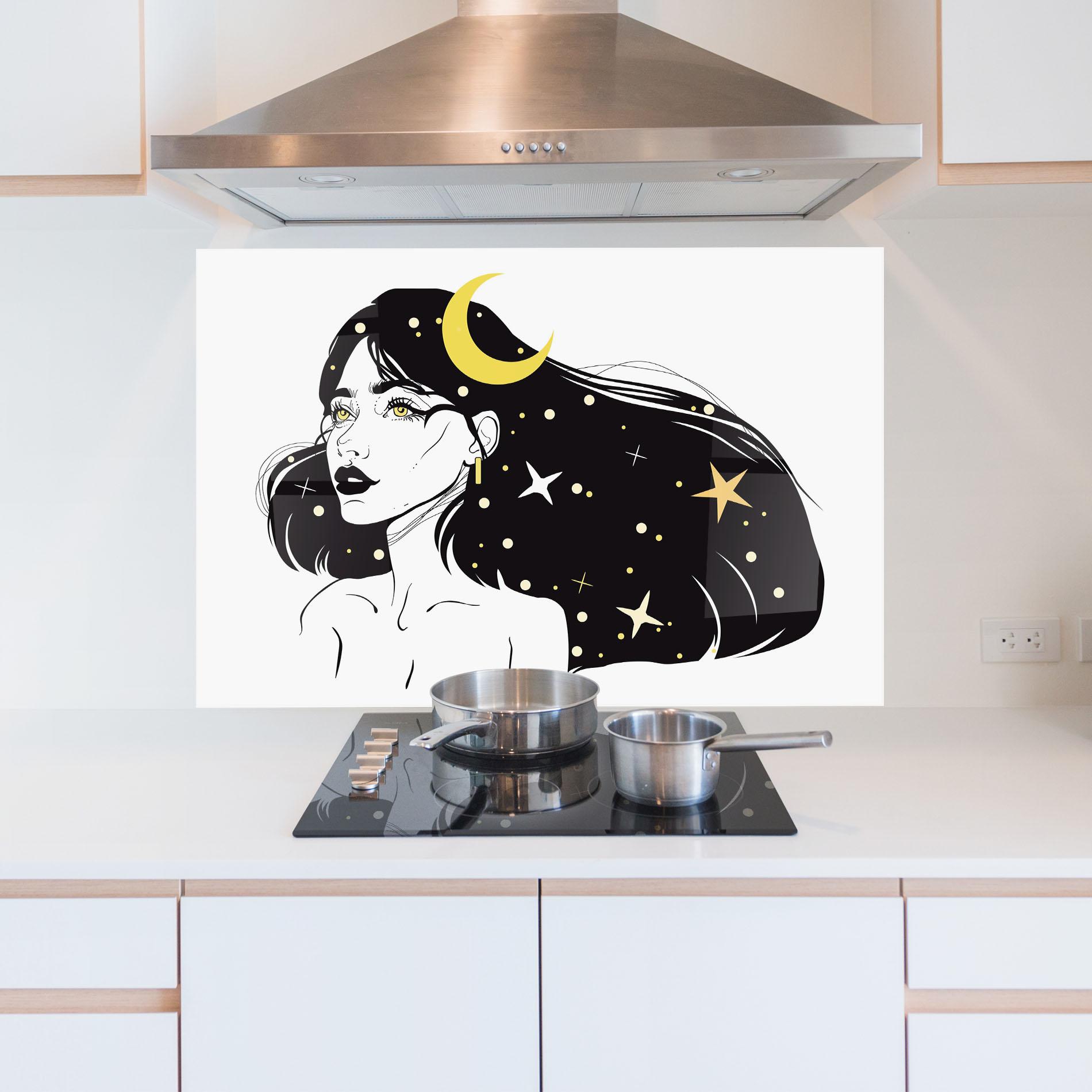 Küchenrückwand Glas Night Witch mockup 5