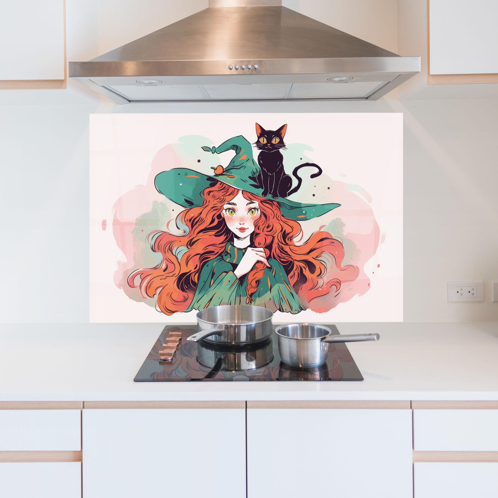 Küchenrückwand Glas Red Air Witch mockup 5