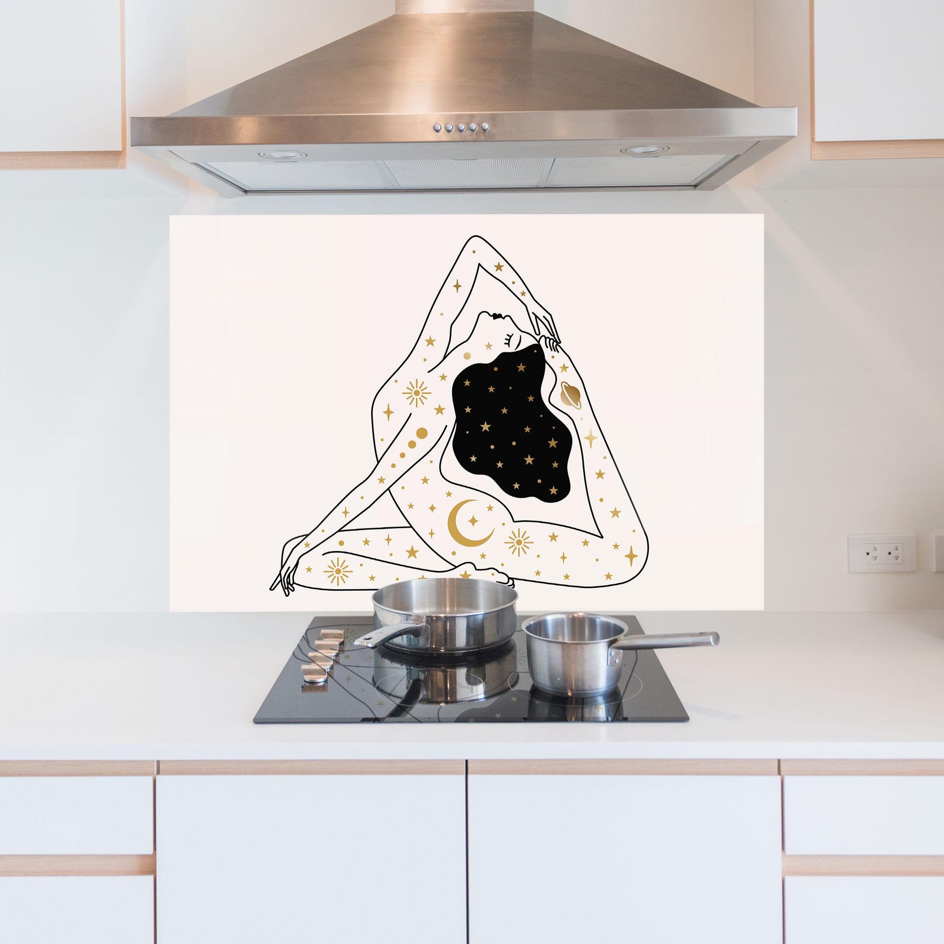 Küchenrückwand Glas Stars Witch mockup 5