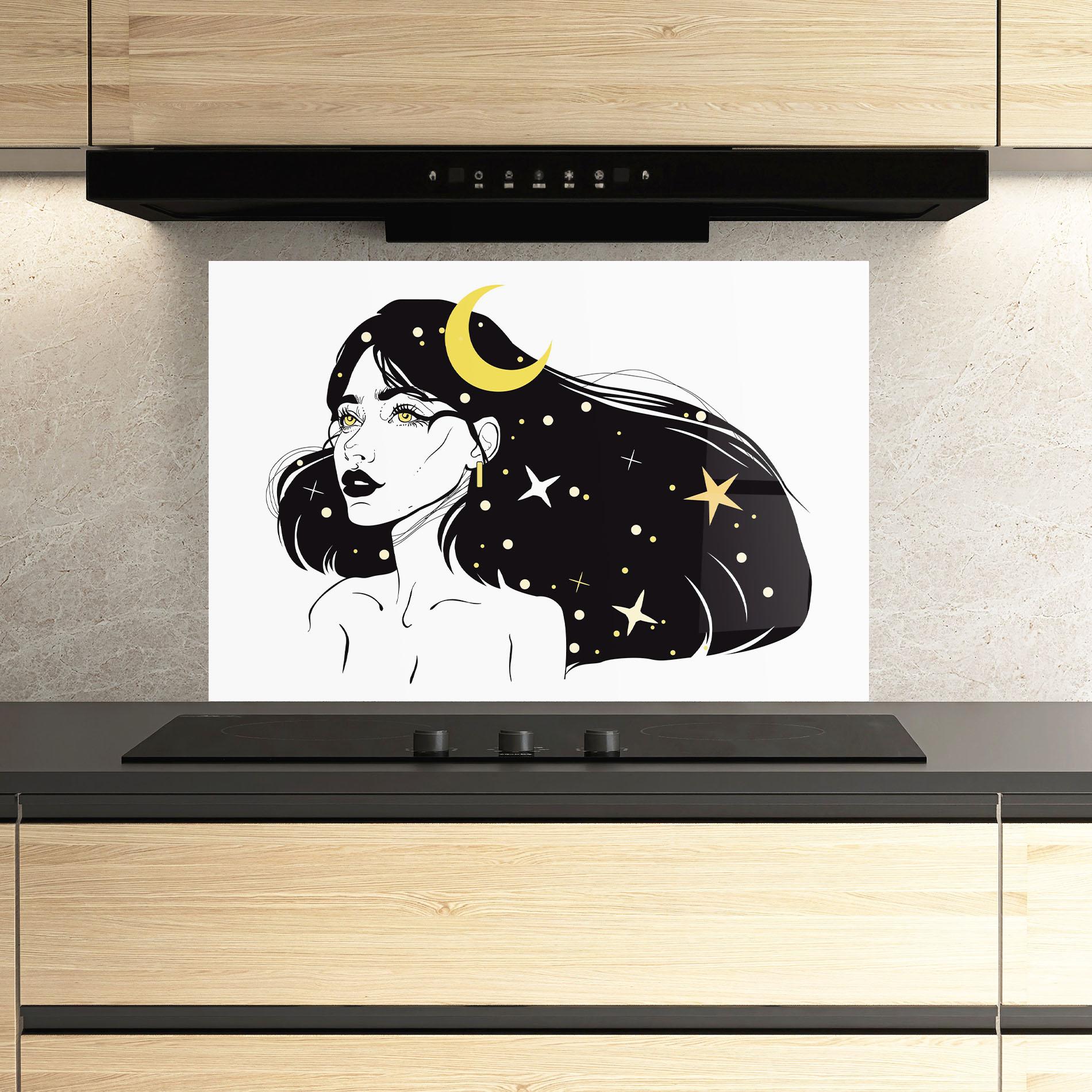 Küchenrückwand Glas Night Witch mockup 3