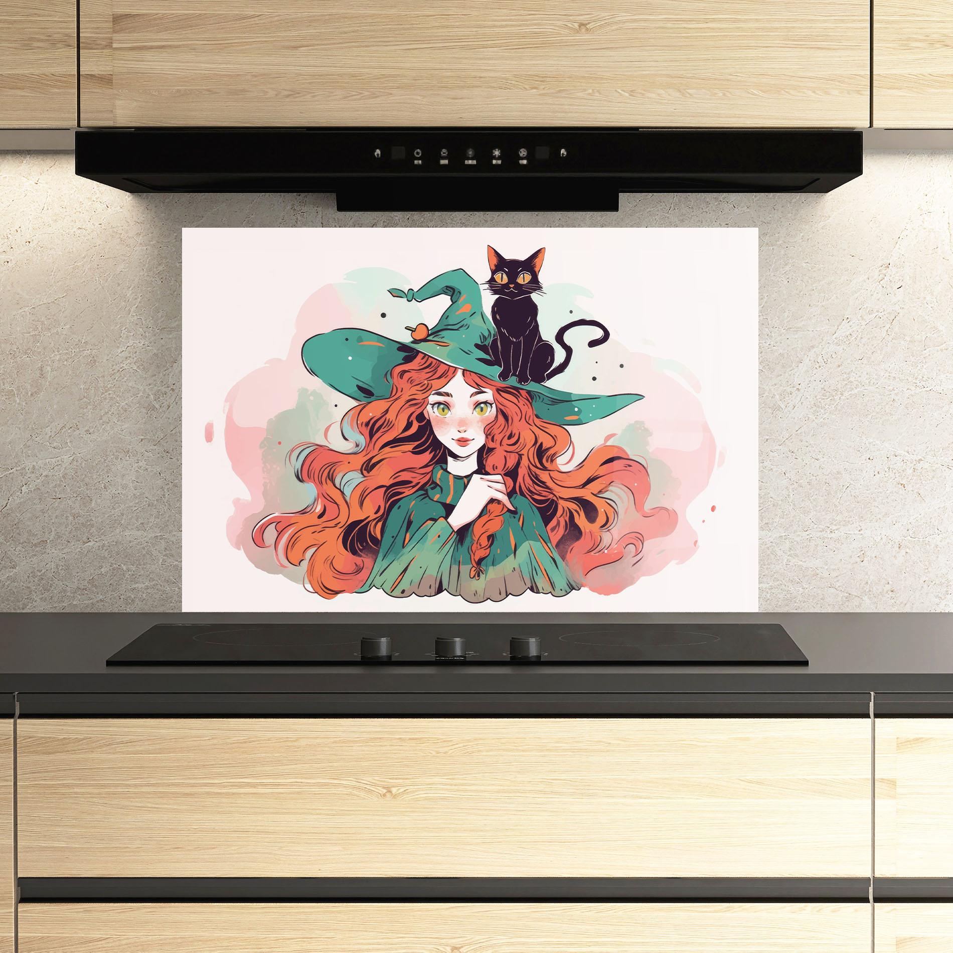 Küchenrückwand Glas Red Air Witch mockup 3