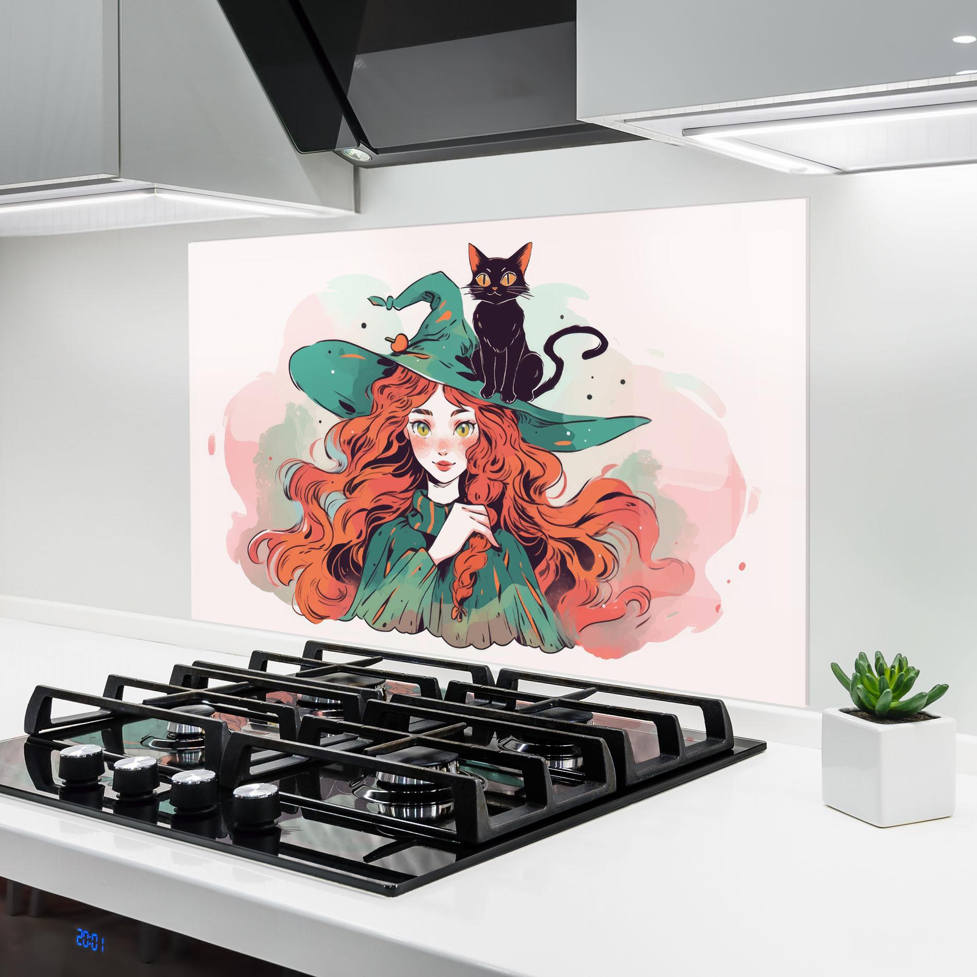 Küchenrückwand Glas Red Air Witch mockup 6