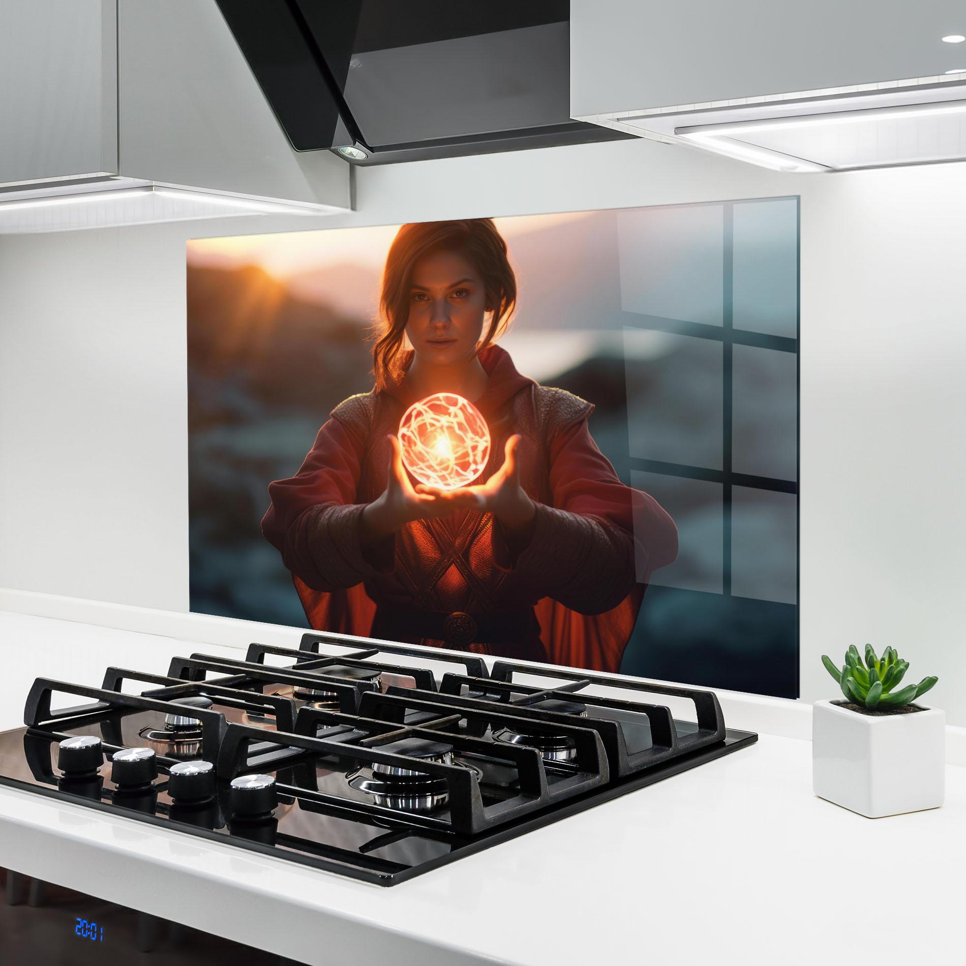 Küchenrückwand Glas Witch Ball mockup 6