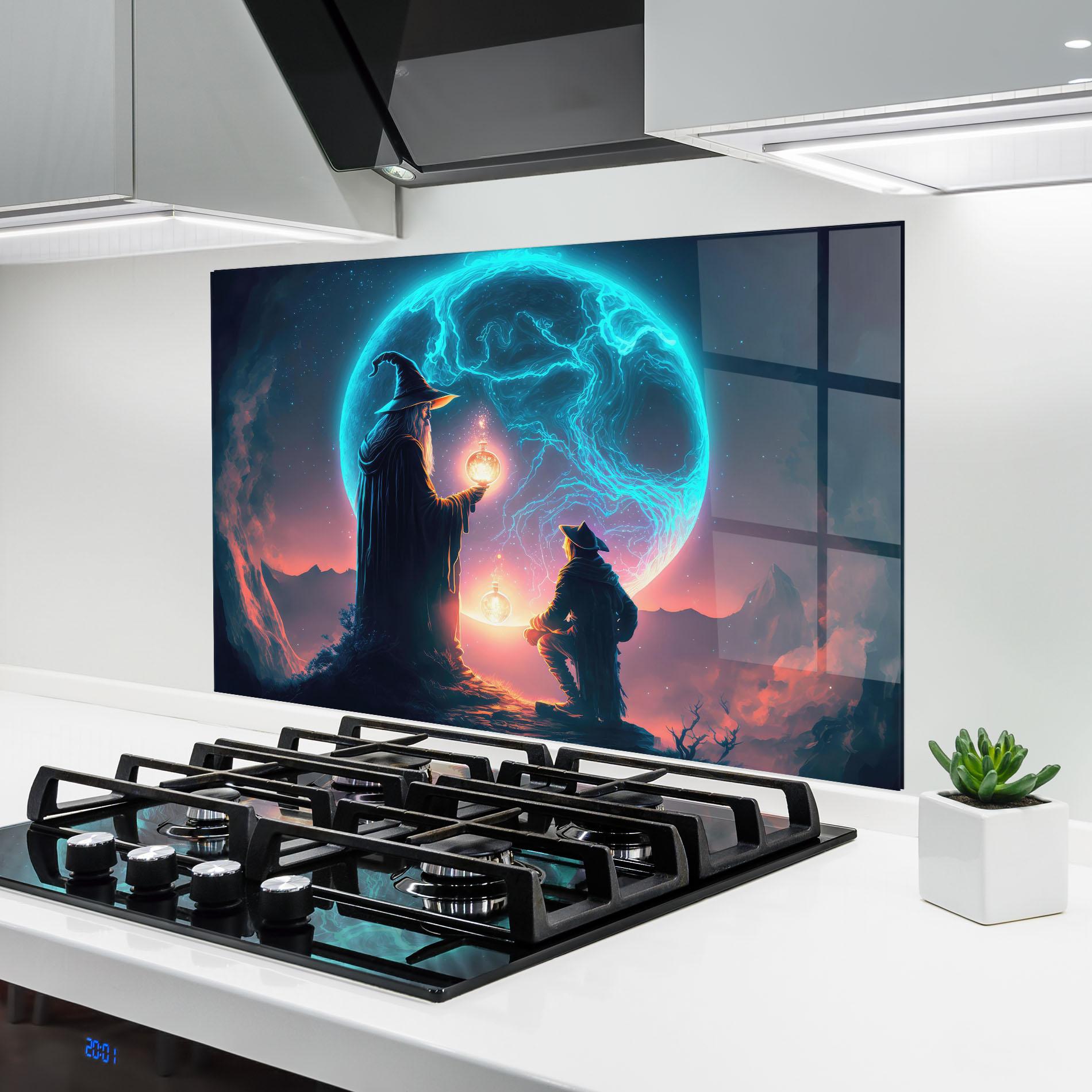 Küchenrückwand Glas Wizard Magic mockup 6