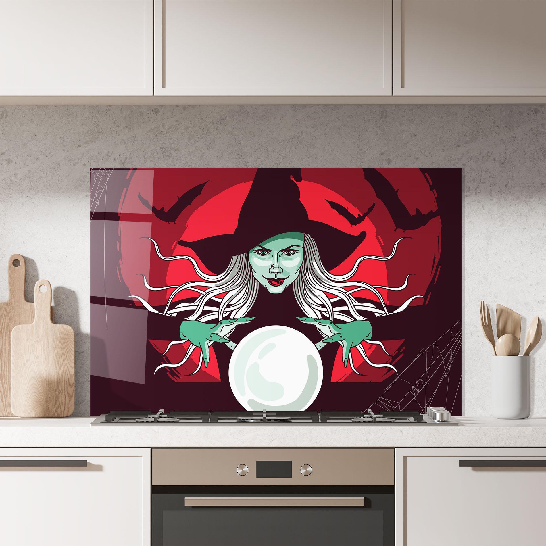 Küchenrückwand Glas Green Witch mockup 7