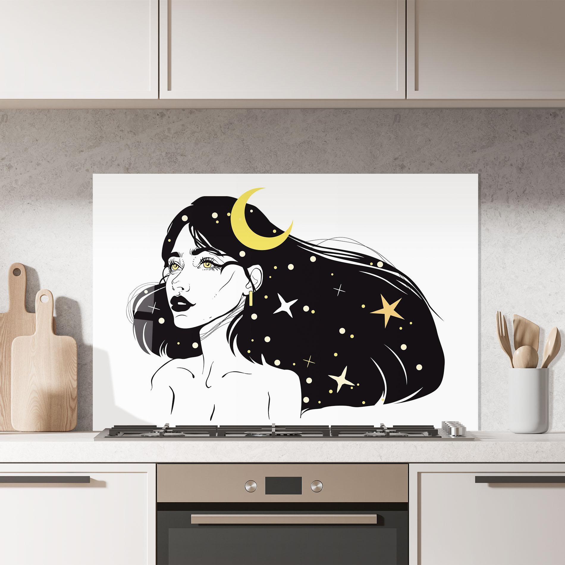 Küchenrückwand Glas Night Witch mockup 7