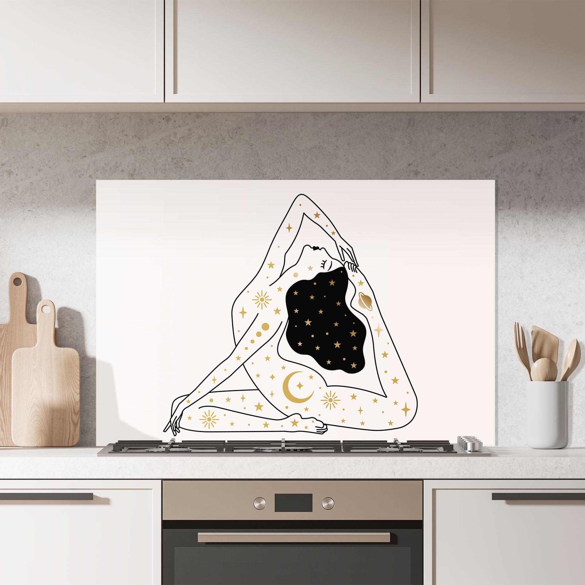 Küchenrückwand Glas Stars Witch mockup 7