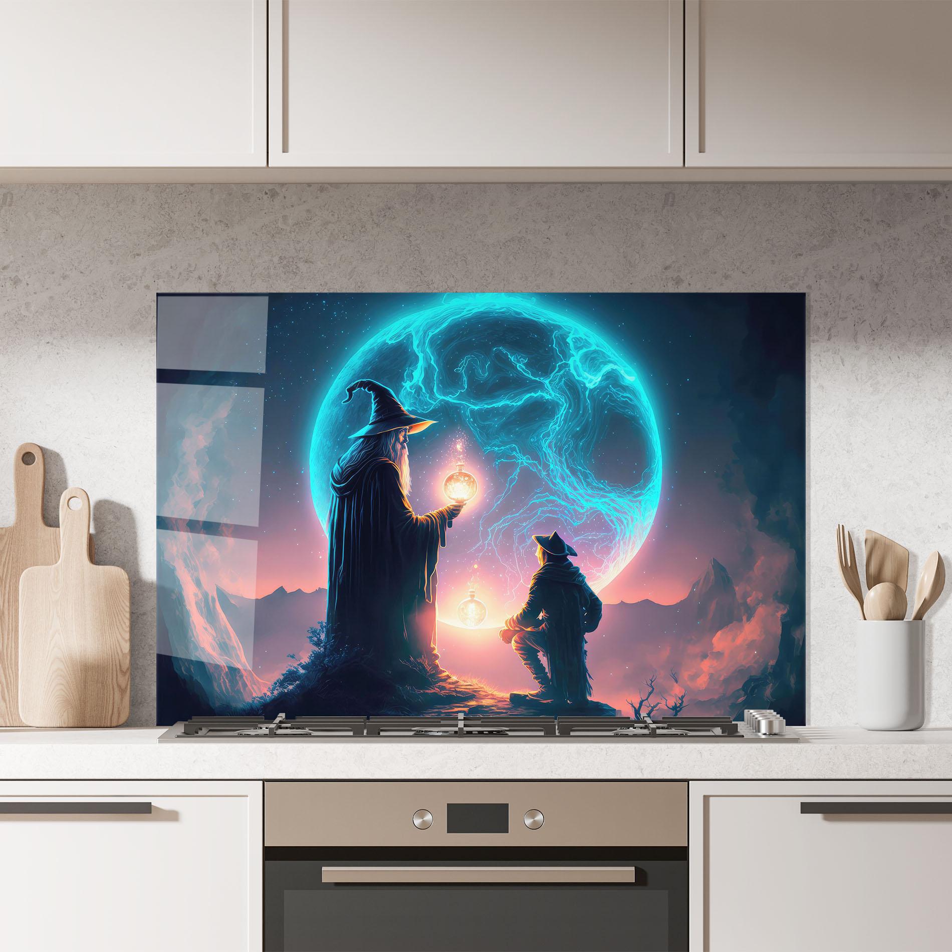 Küchenrückwand Glas Wizard Magic mockup 7