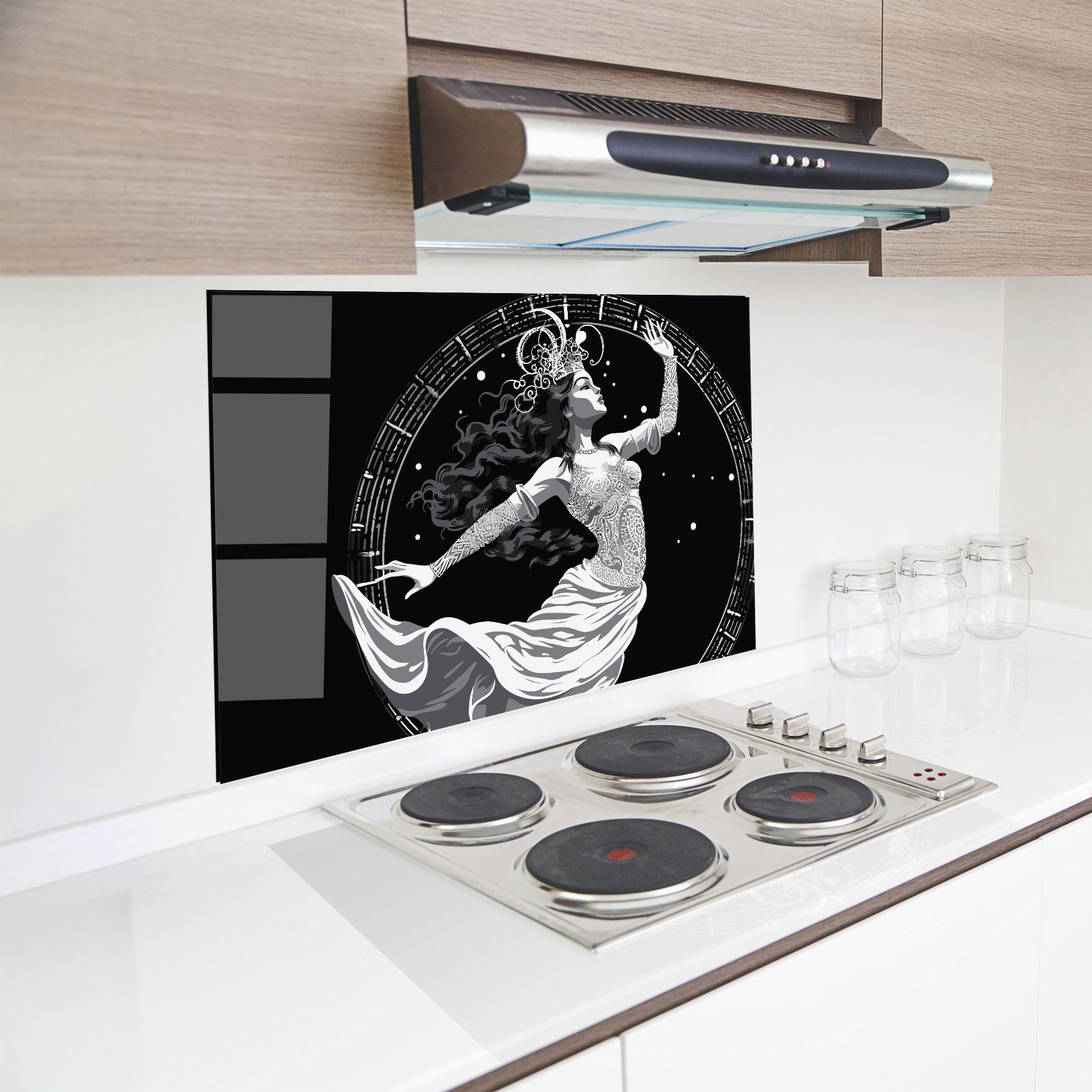 Küchenrückwand Glas Beautiful Witch mockup 8