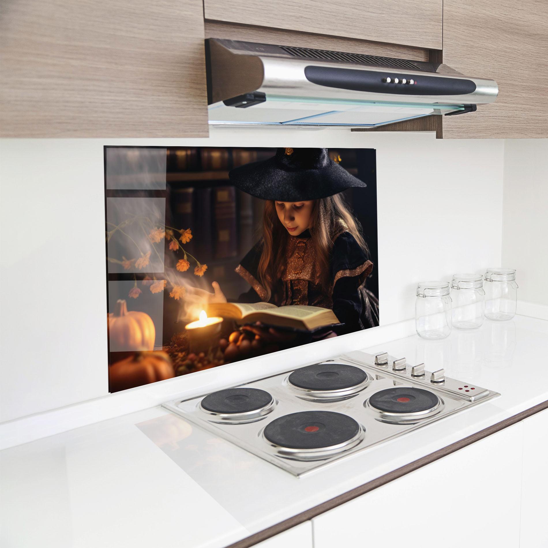 Küchenrückwand Glas Little Witch mockup 8
