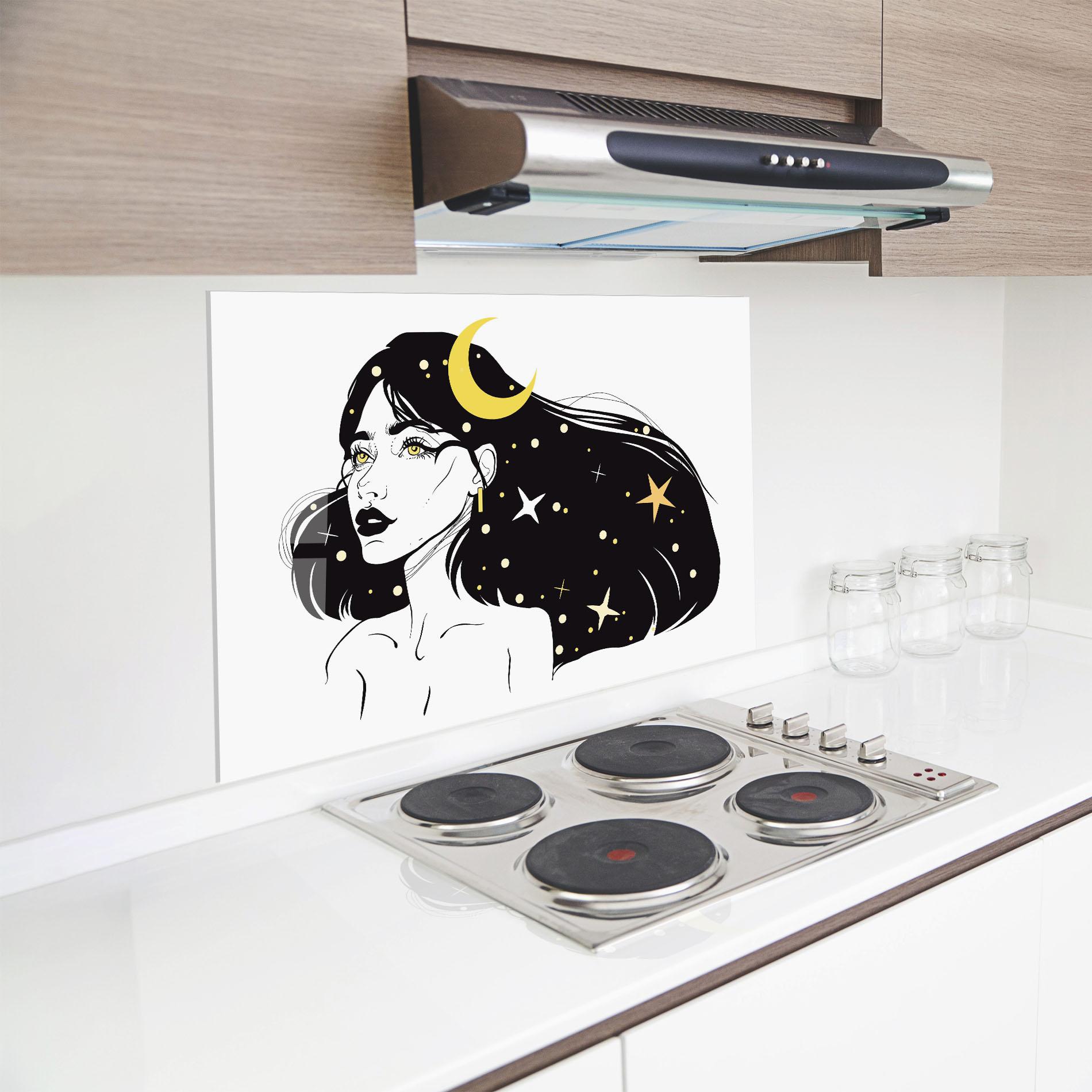 Küchenrückwand Glas Night Witch mockup 8