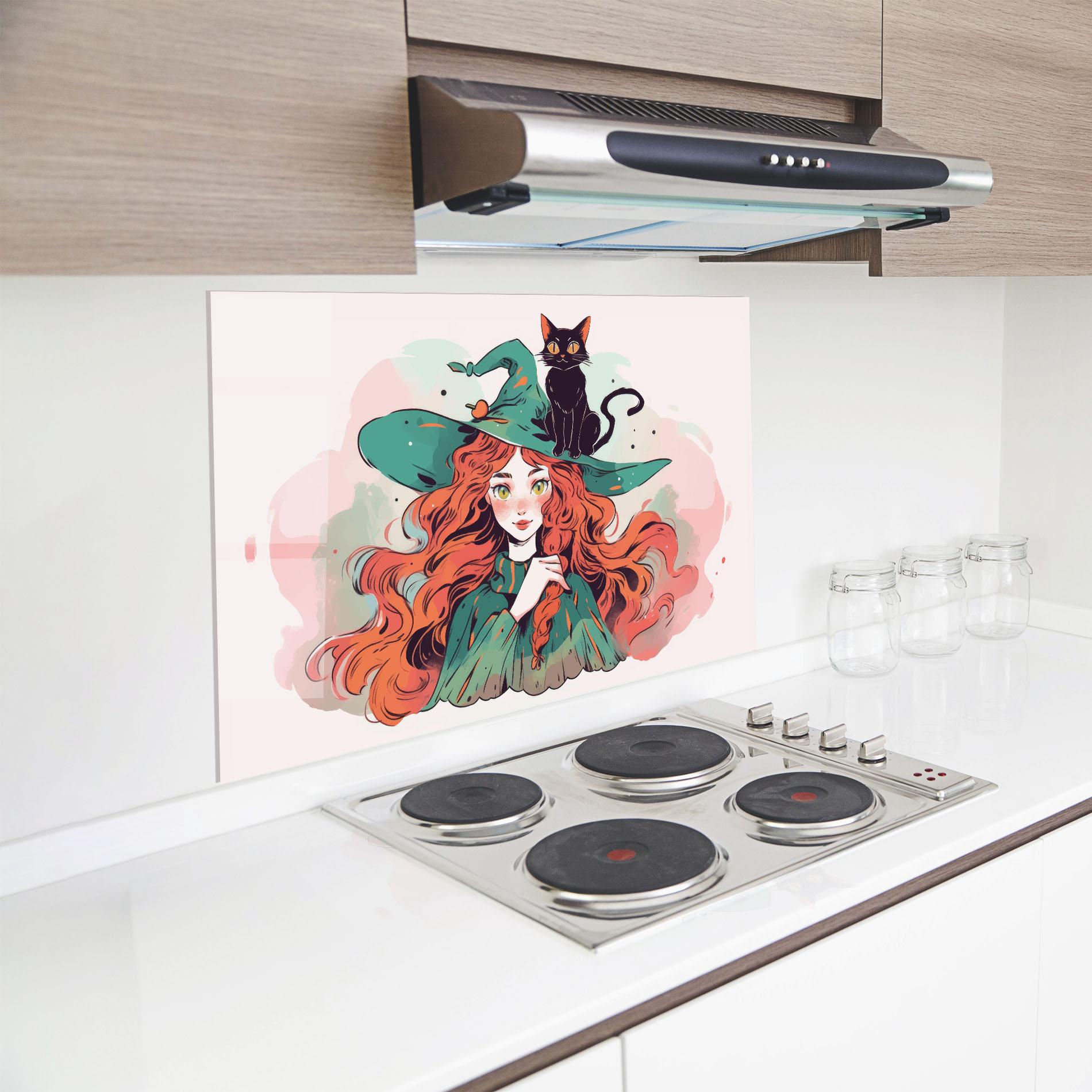 Küchenrückwand Glas Red Air Witch mockup 8