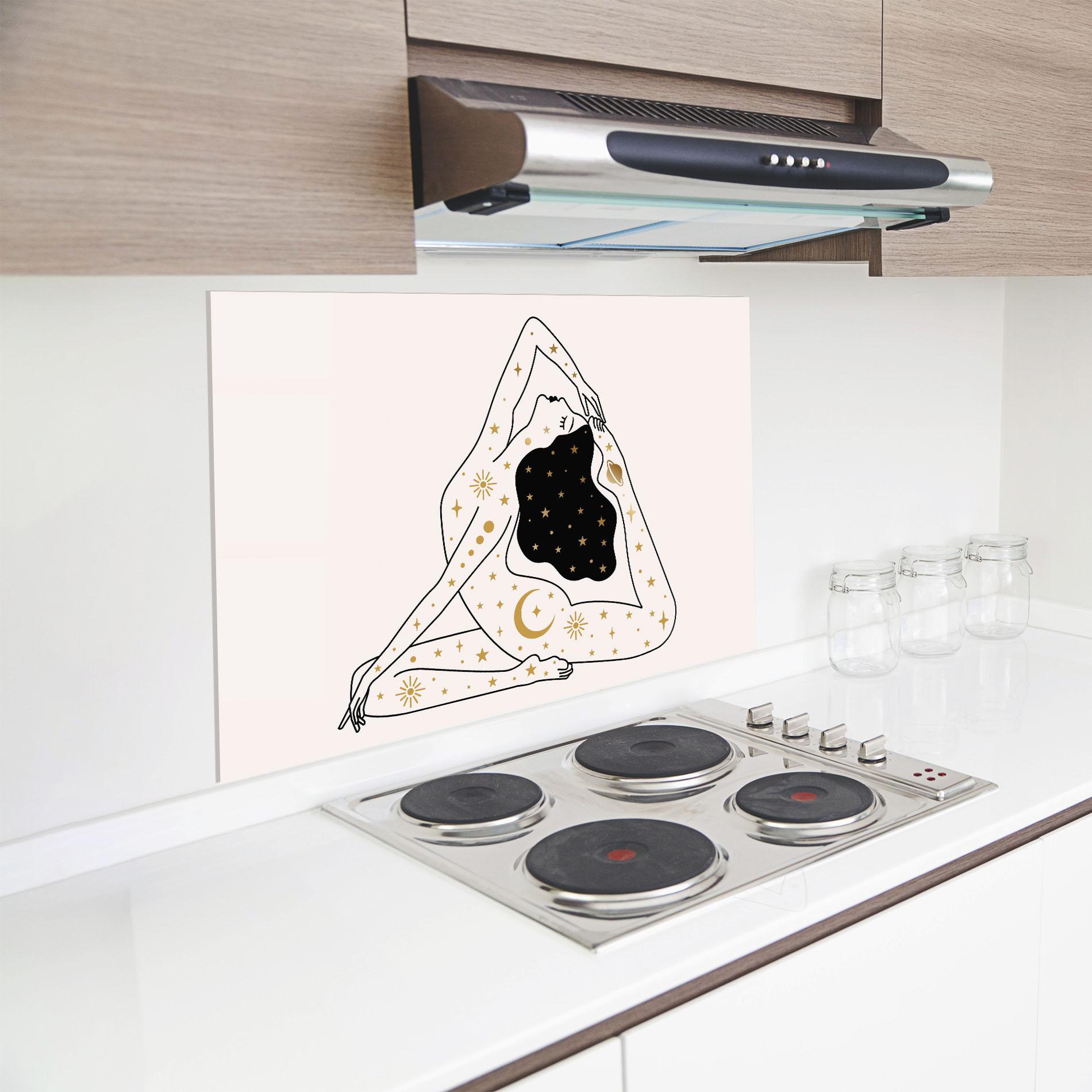 Küchenrückwand Glas Stars Witch mockup 8