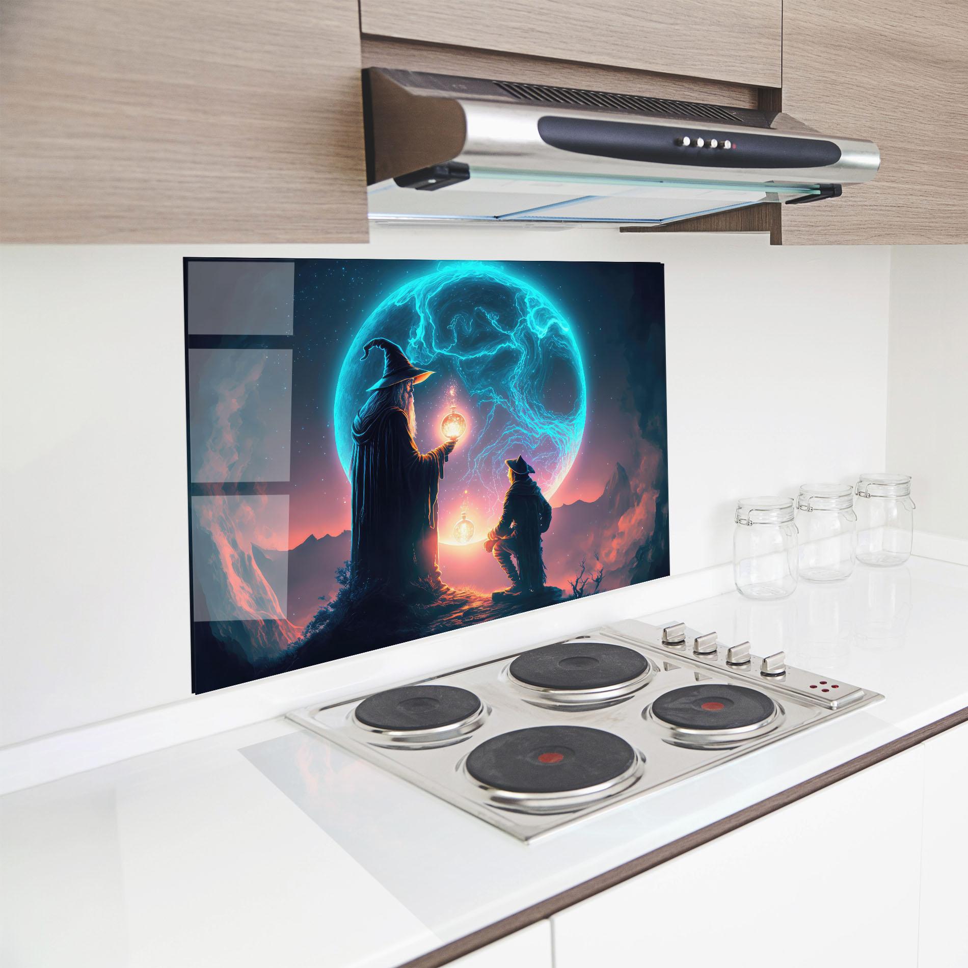 Küchenrückwand Glas Wizard Magic mockup 8