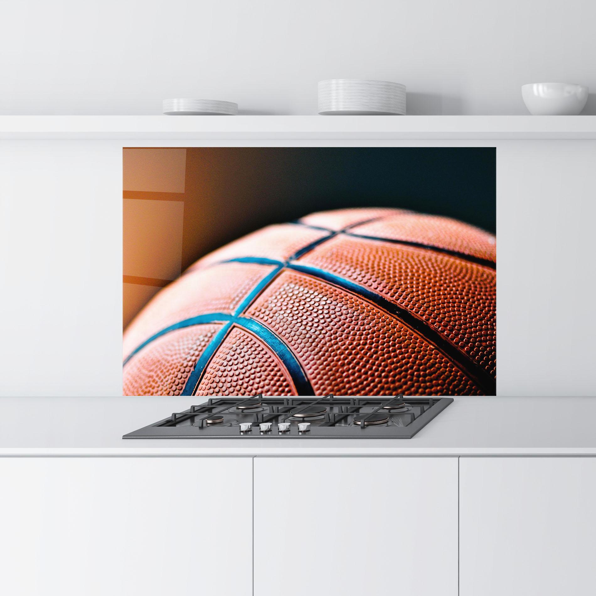 Küchenrückwand Glas Basketball In Light mockup 9