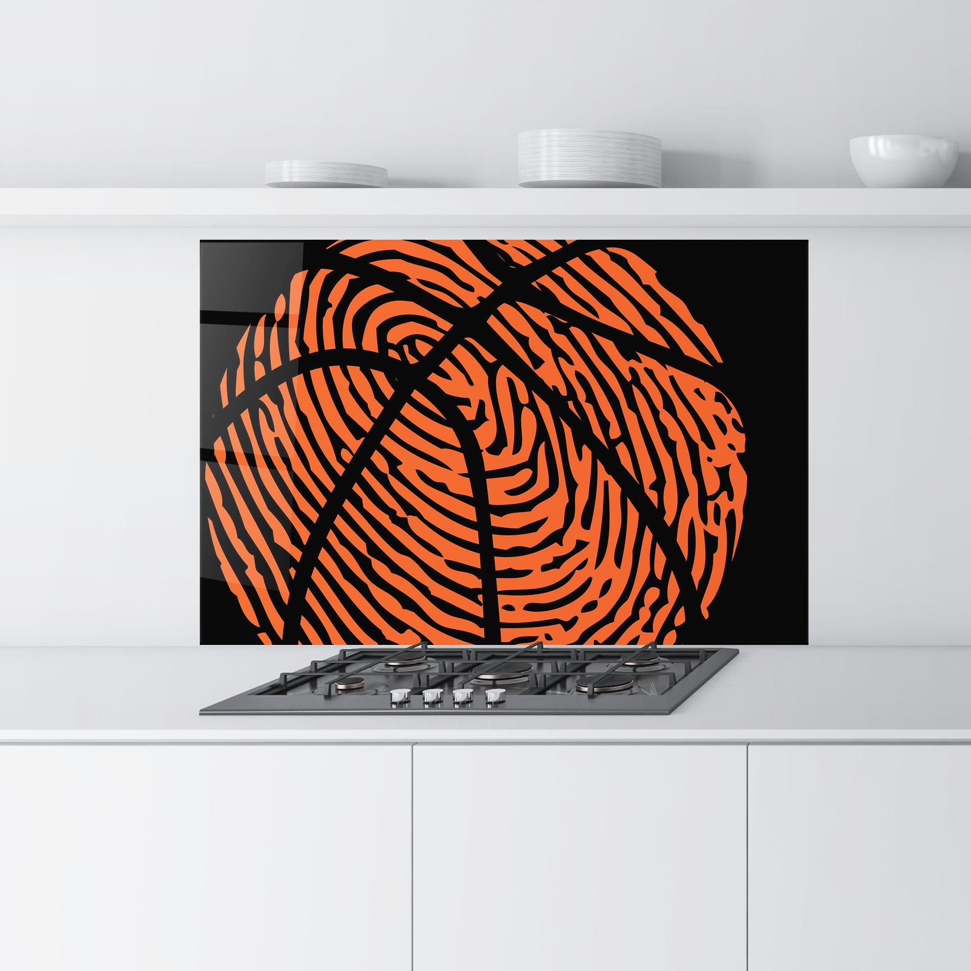 Küchenrückwand Glas Fingerprint Basketball mockup 9