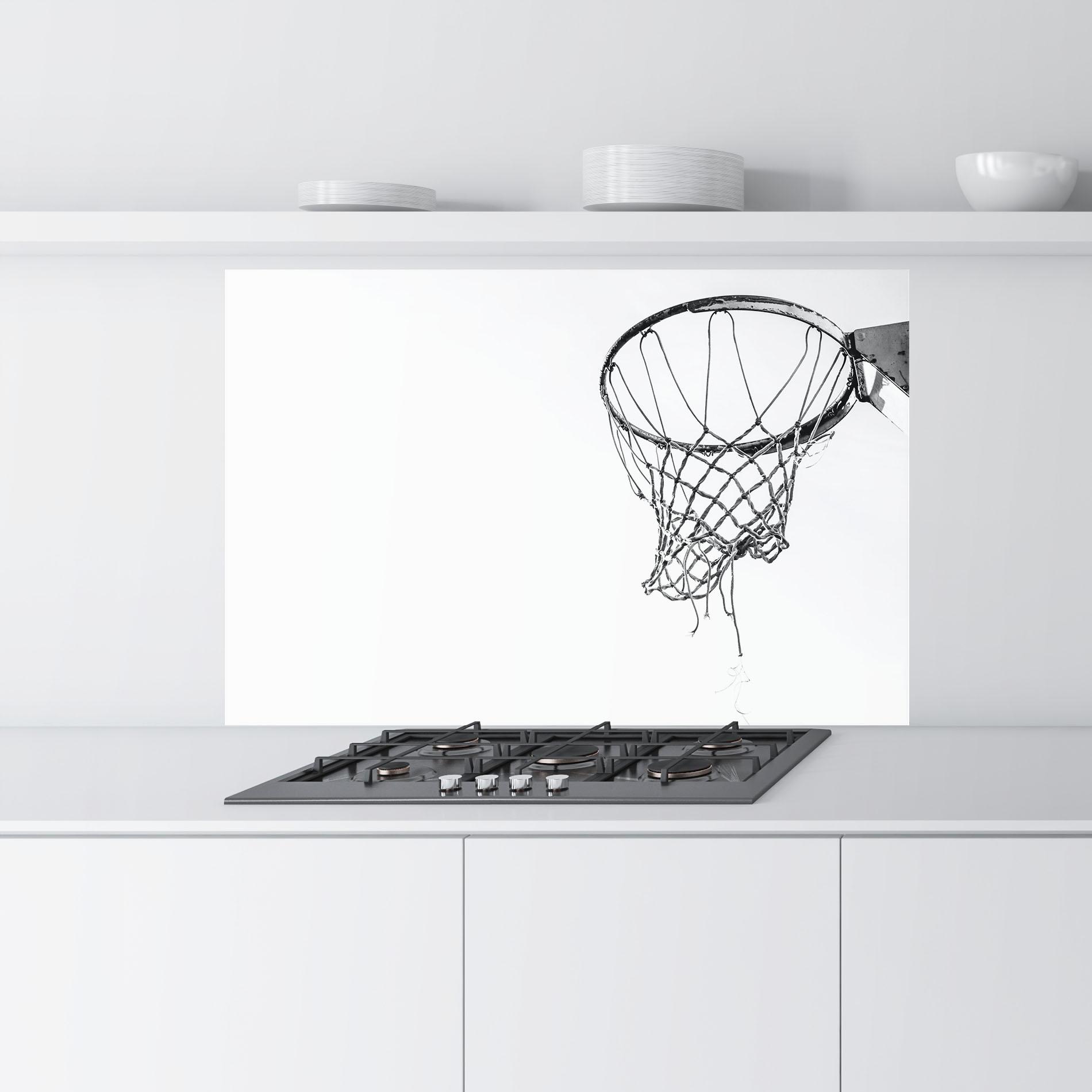 Küchenrückwand Glas Grey Basket Hoop mockup 9