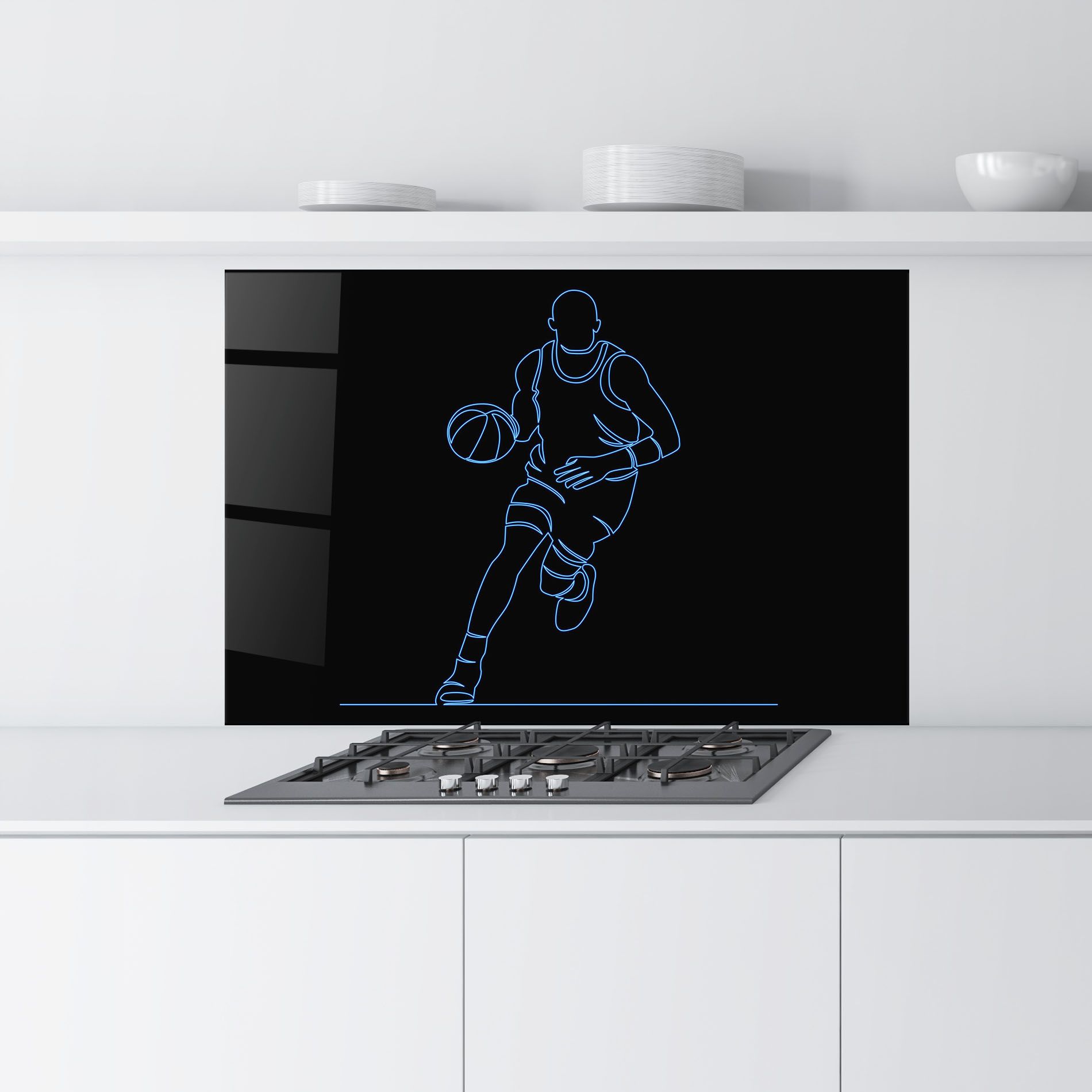 Neon Basketball Player mockup 9