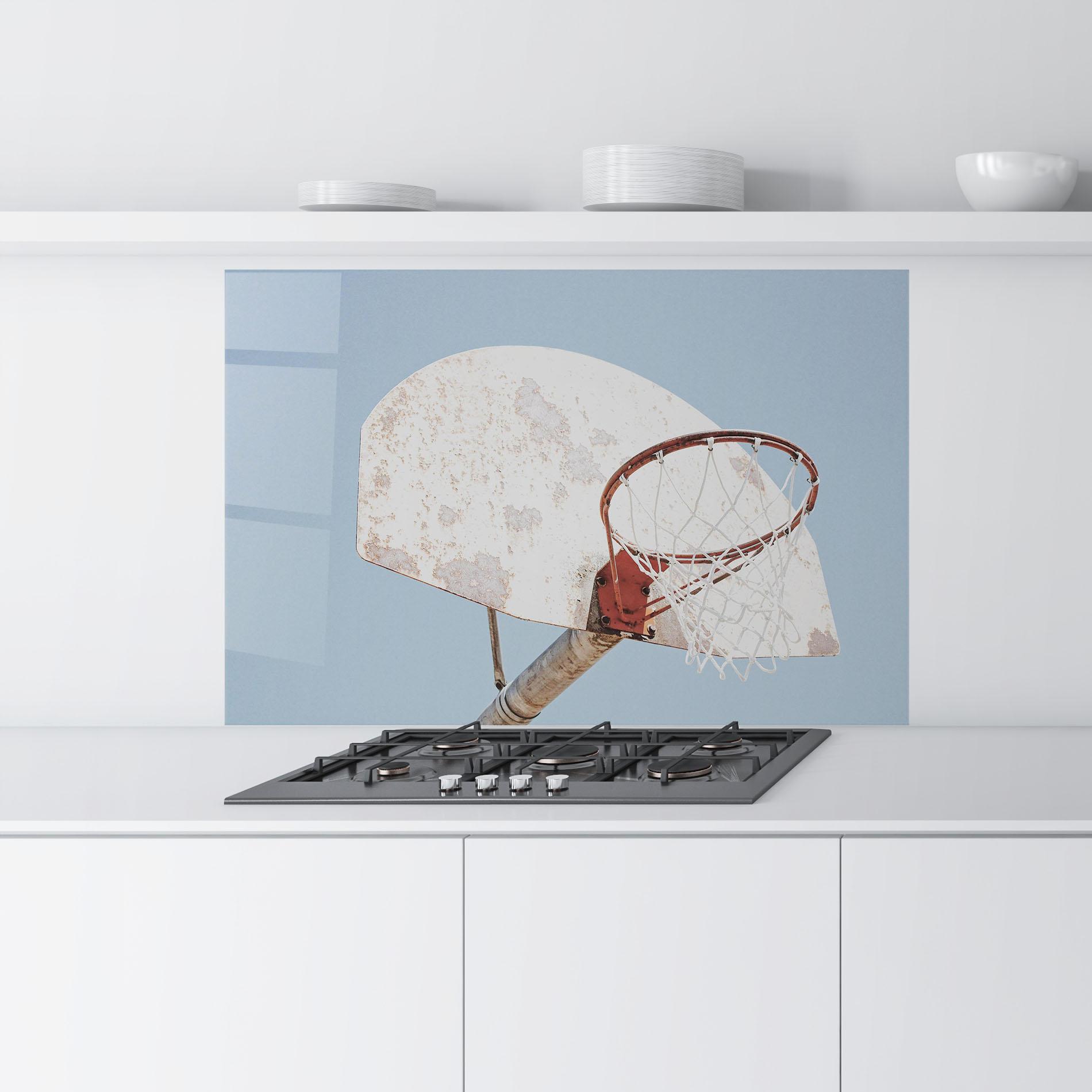 Küchenrückwand Glas Old Basketball Hoop mockup 9